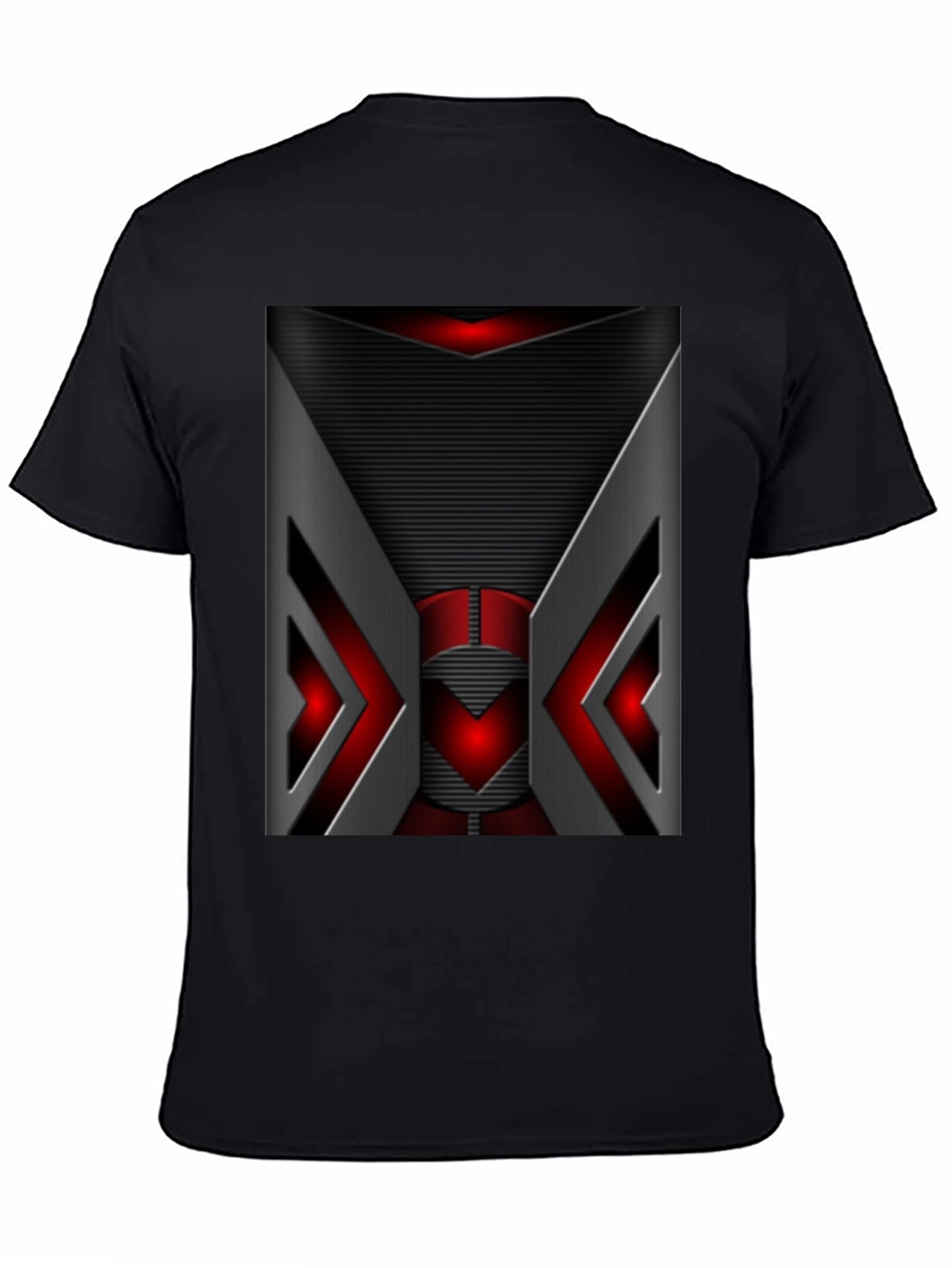 Futuristic Red & Gray Graphic T-Shirt
