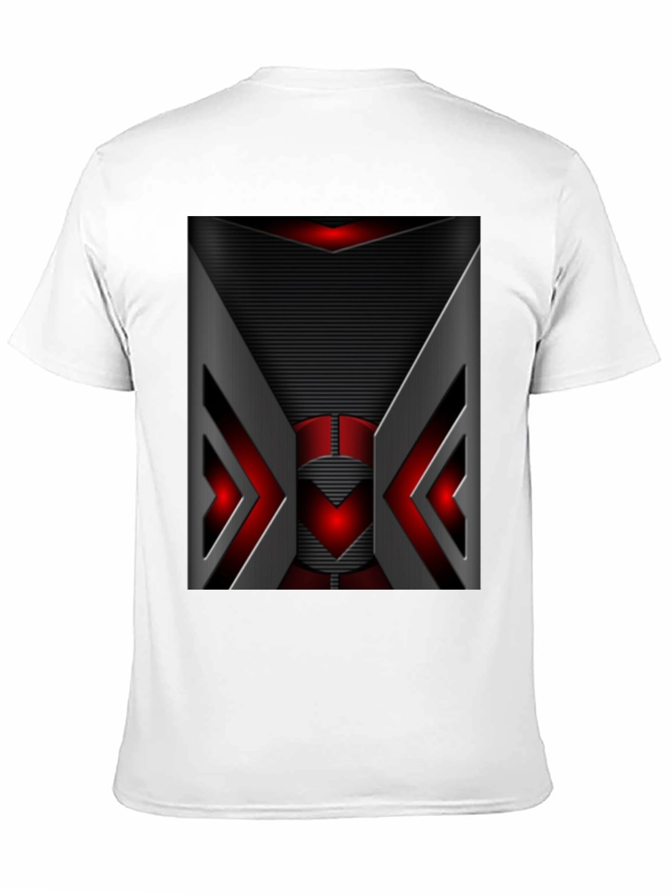 Futuristic Red & Gray Graphic T-Shirt