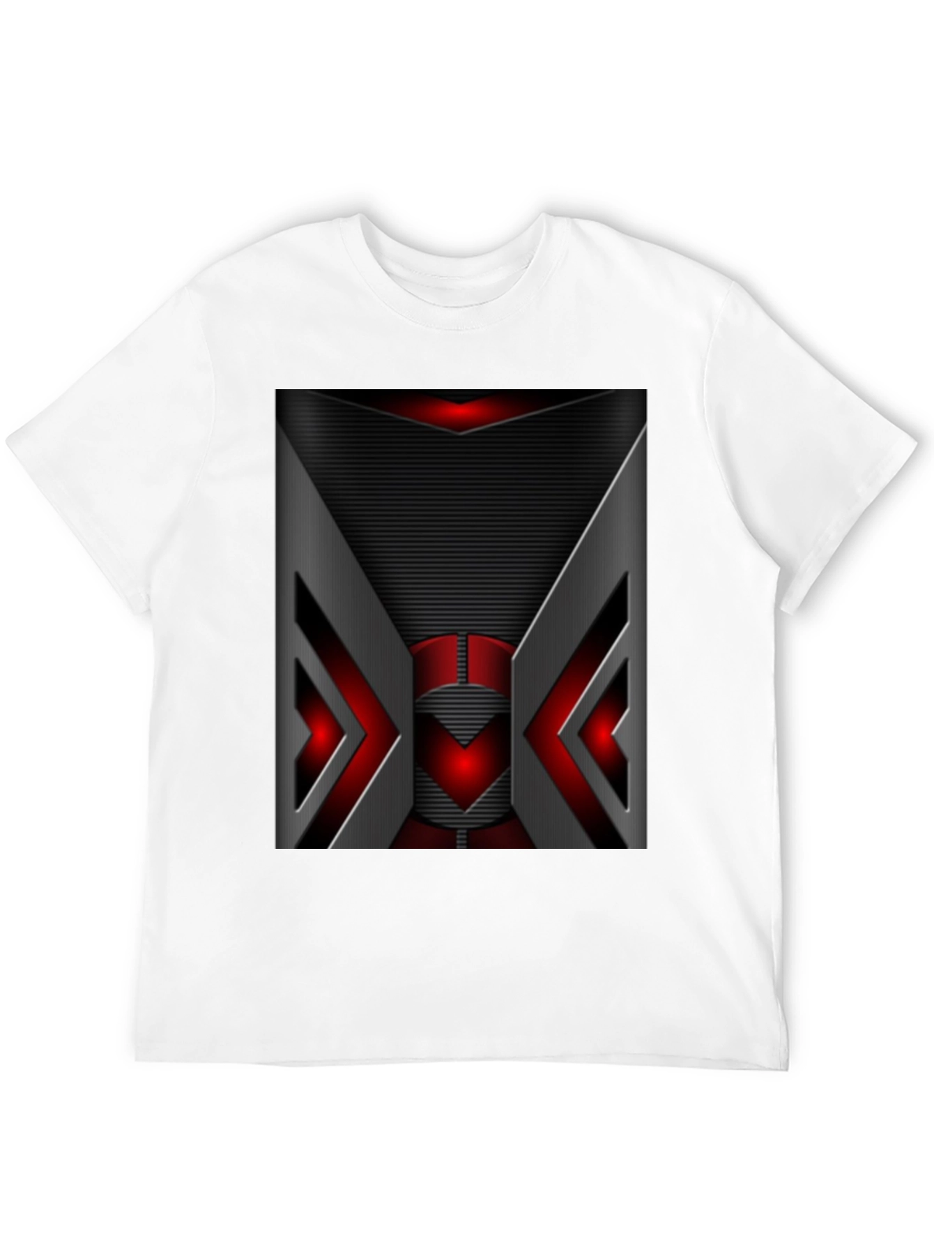 Futuristic Red & Gray Graphic T-Shirt