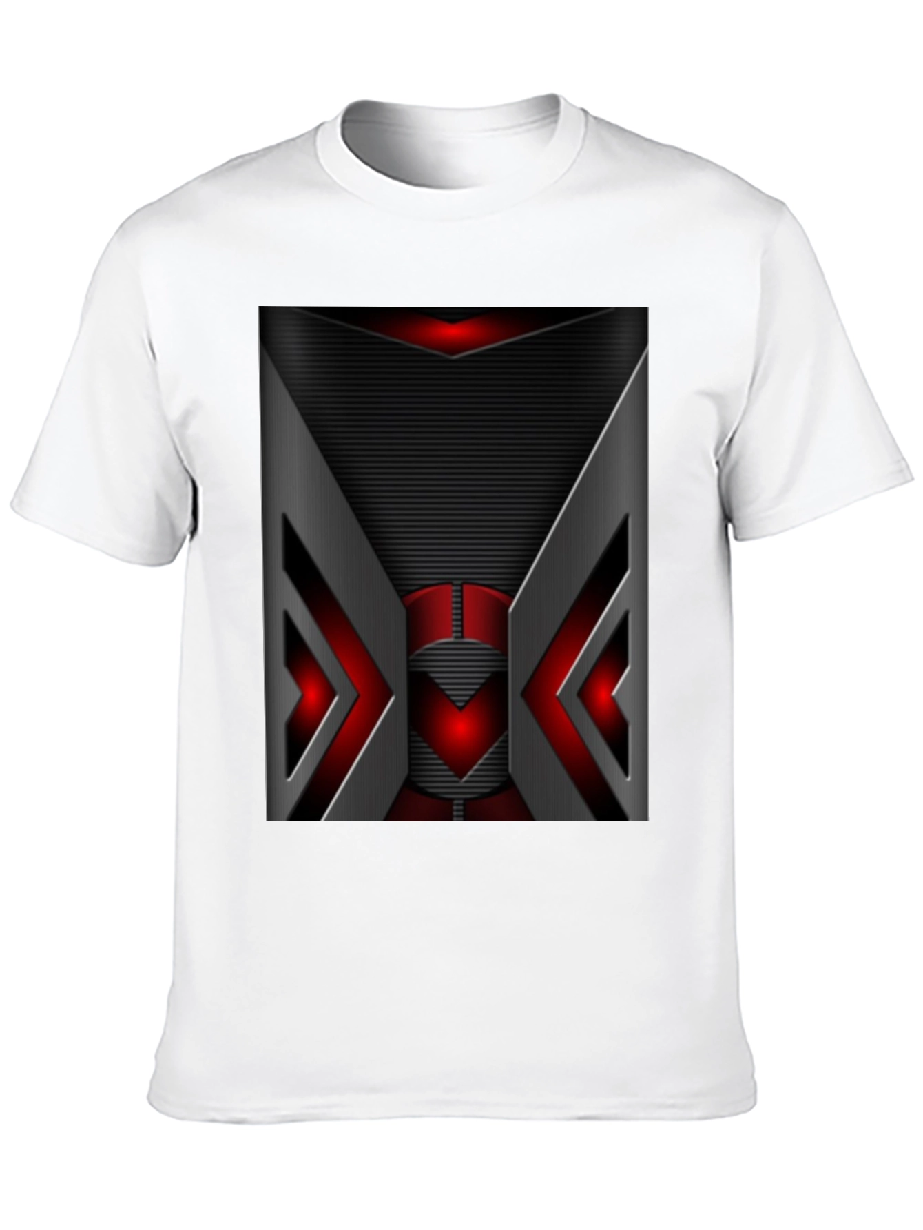 Futuristic Red & Gray Graphic T-Shirt