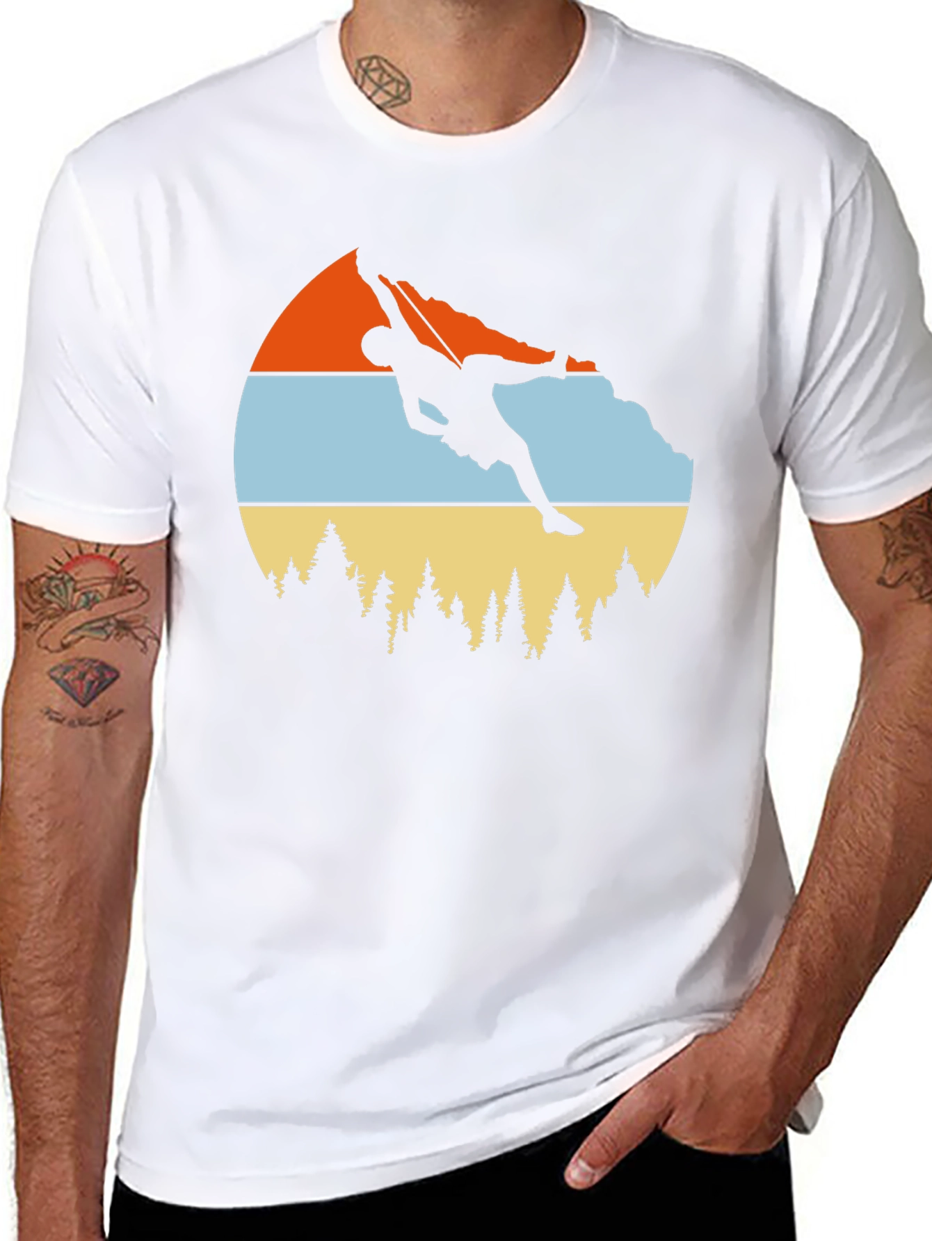 Climbing Graphic Tee - Retro Mountain Design