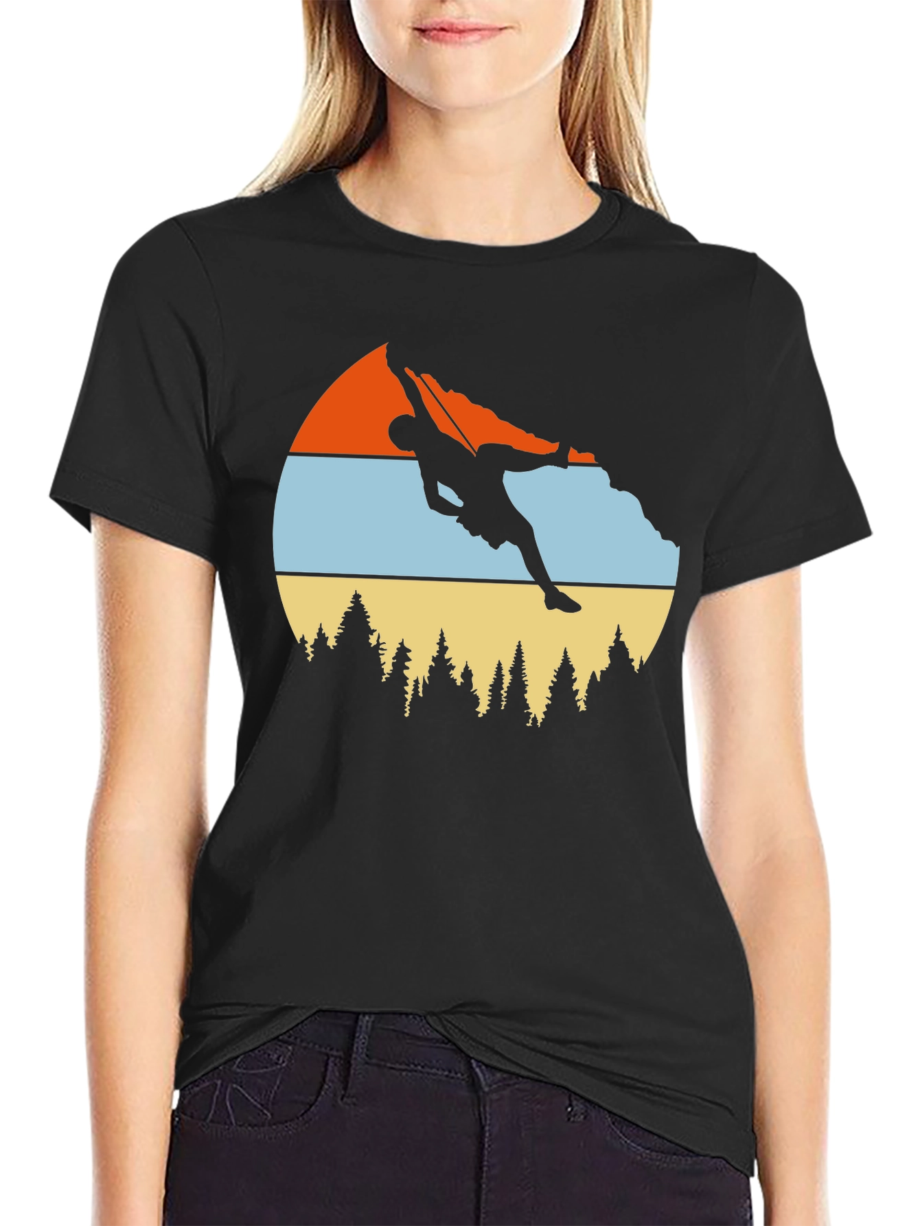 Climbing Graphic Tee - Retro Mountain Design
