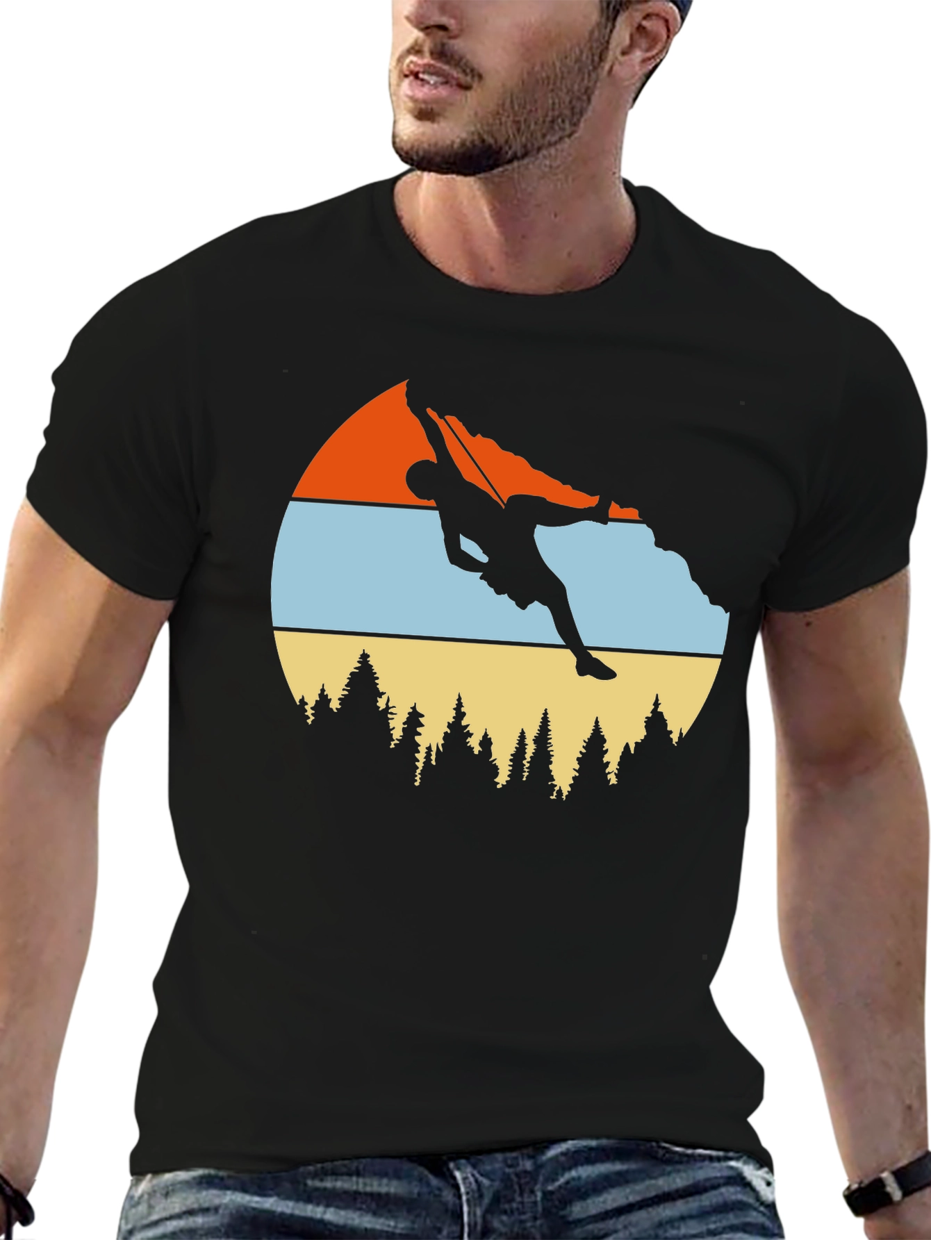 Climbing Graphic Tee - Retro Mountain Design