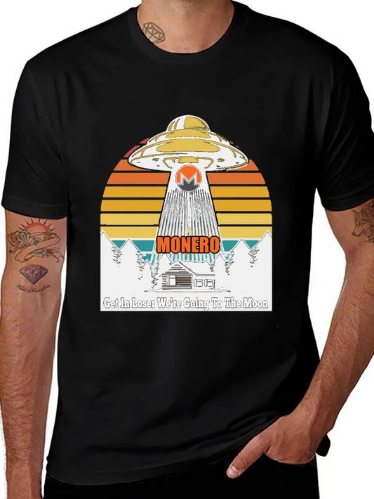 Monero UFO T-Shirt - Get In Loser Were Going To The Moon!