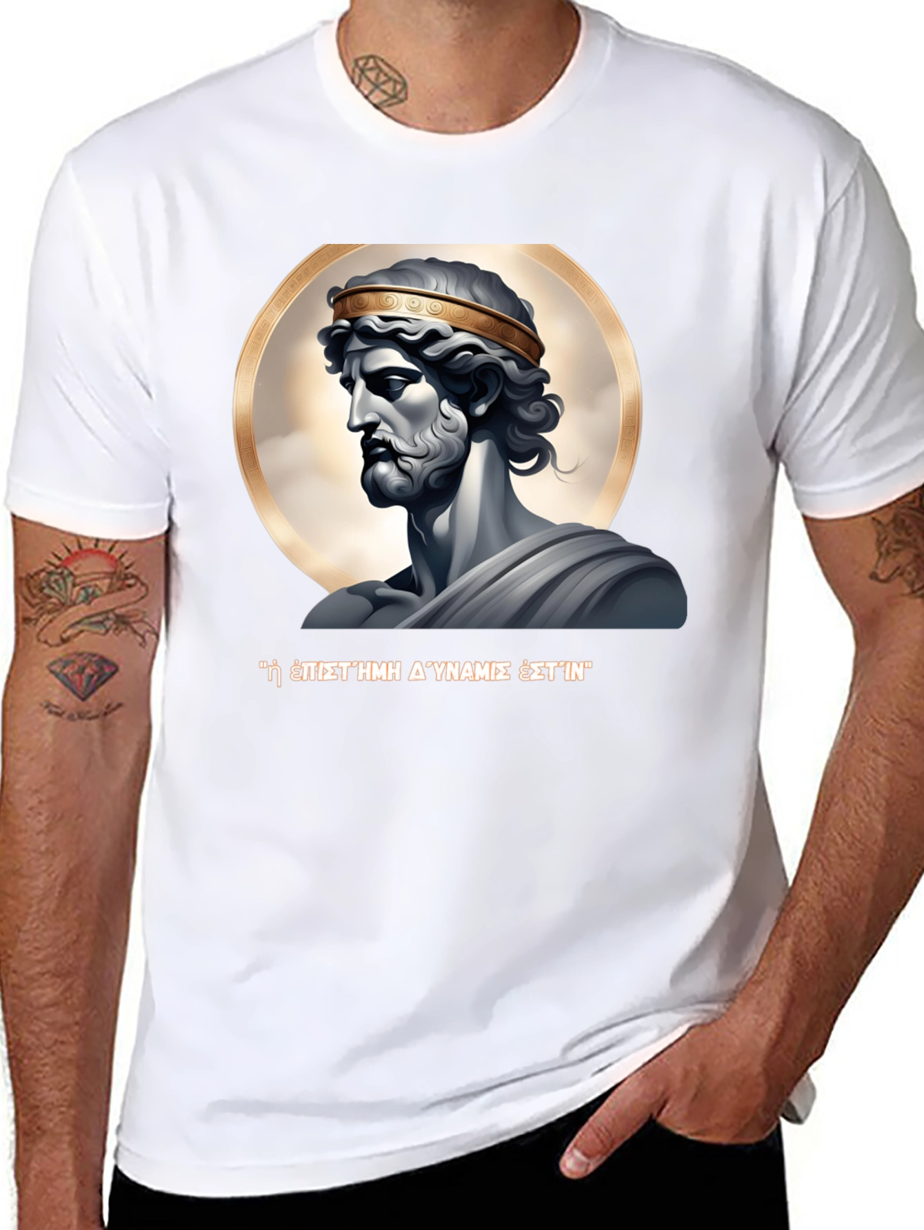 Ancient Greek Statue Graphic Black T-Shirt