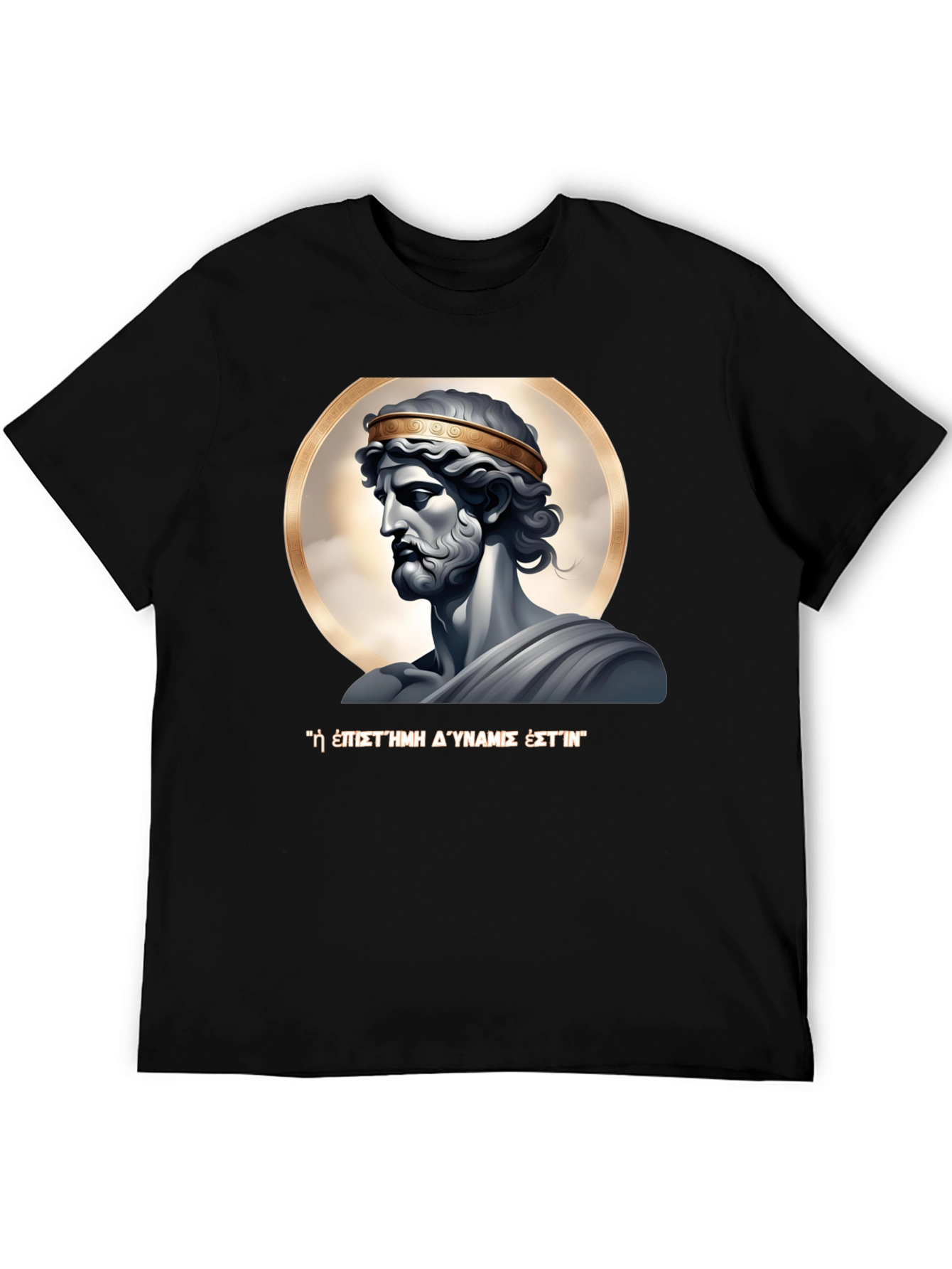 Ancient Greek Statue Graphic Black T-Shirt