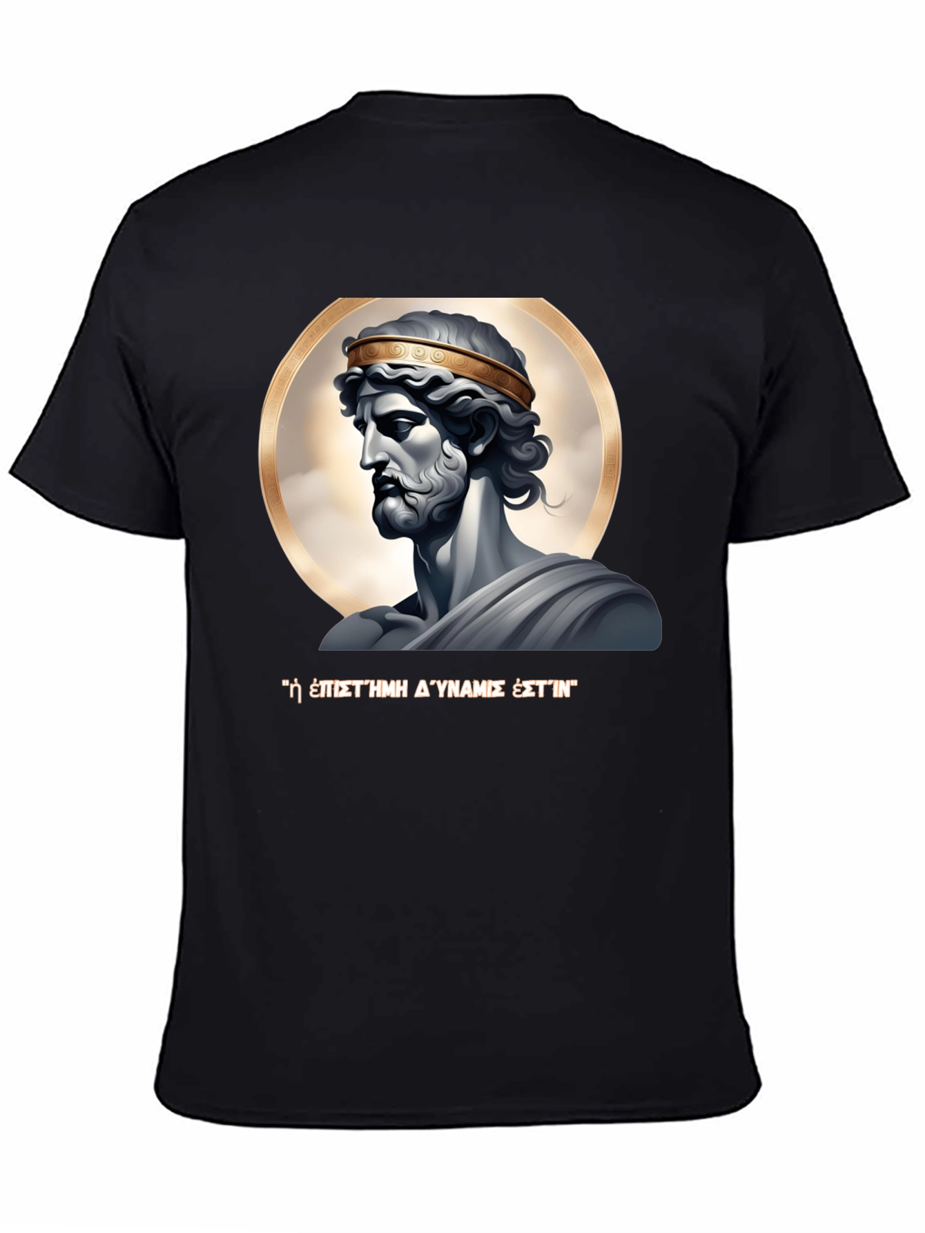 Ancient Greek Statue Graphic Black T-Shirt
