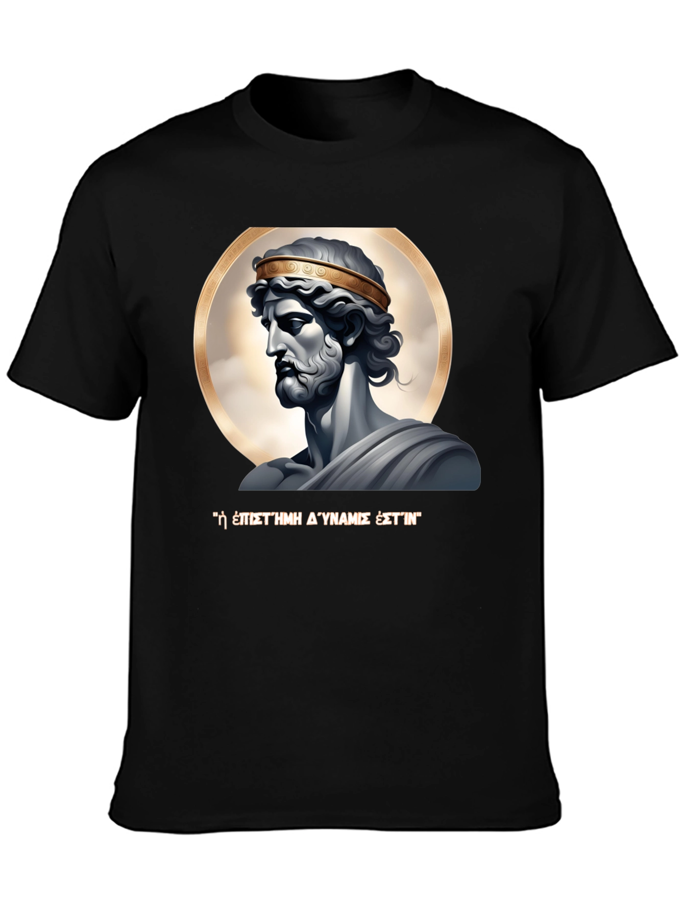 Ancient Greek Statue Graphic Black T-Shirt