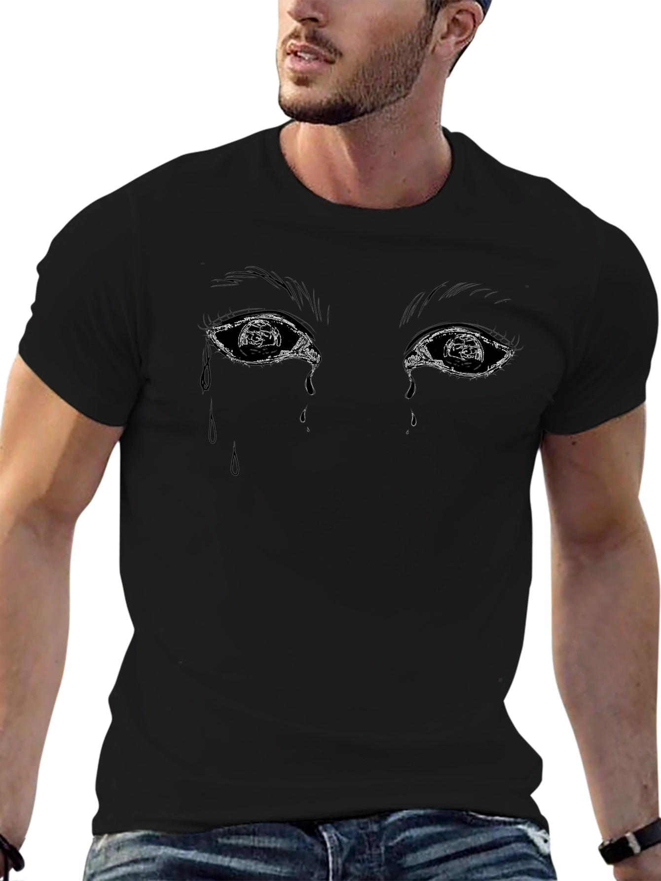 Emotional Eyes Graphic Tee - Black Unisex T-Shirt