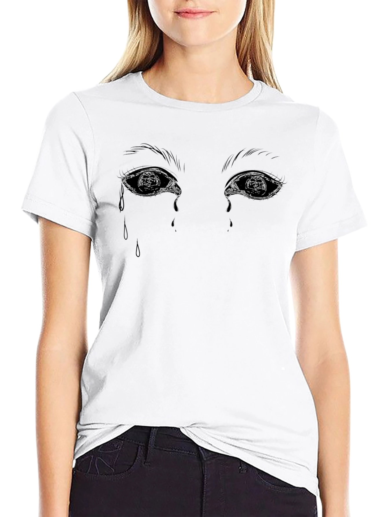 Emotional Eyes Graphic Tee - Black Unisex T-Shirt