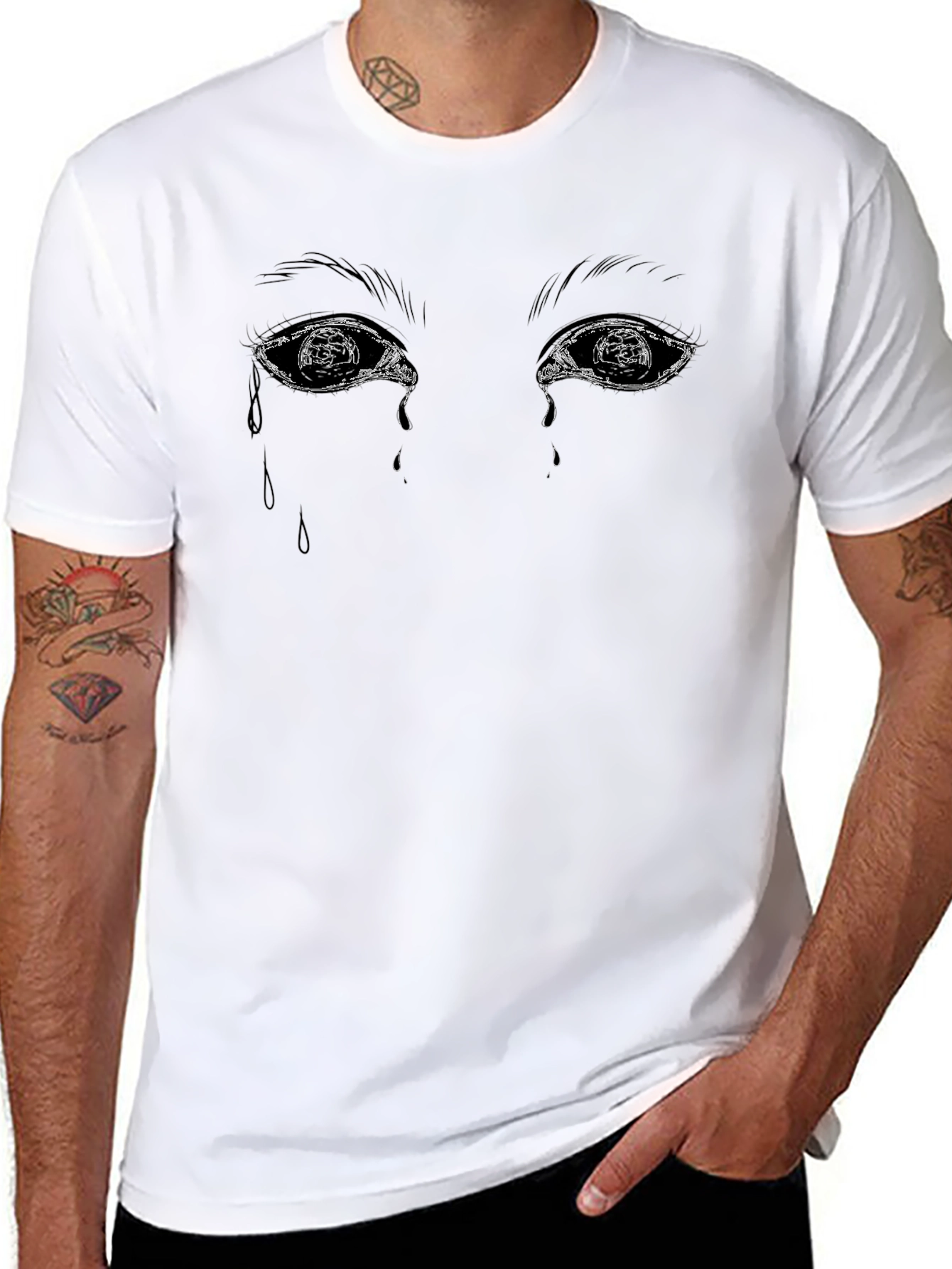 Emotional Eyes Graphic Tee - Black Unisex T-Shirt