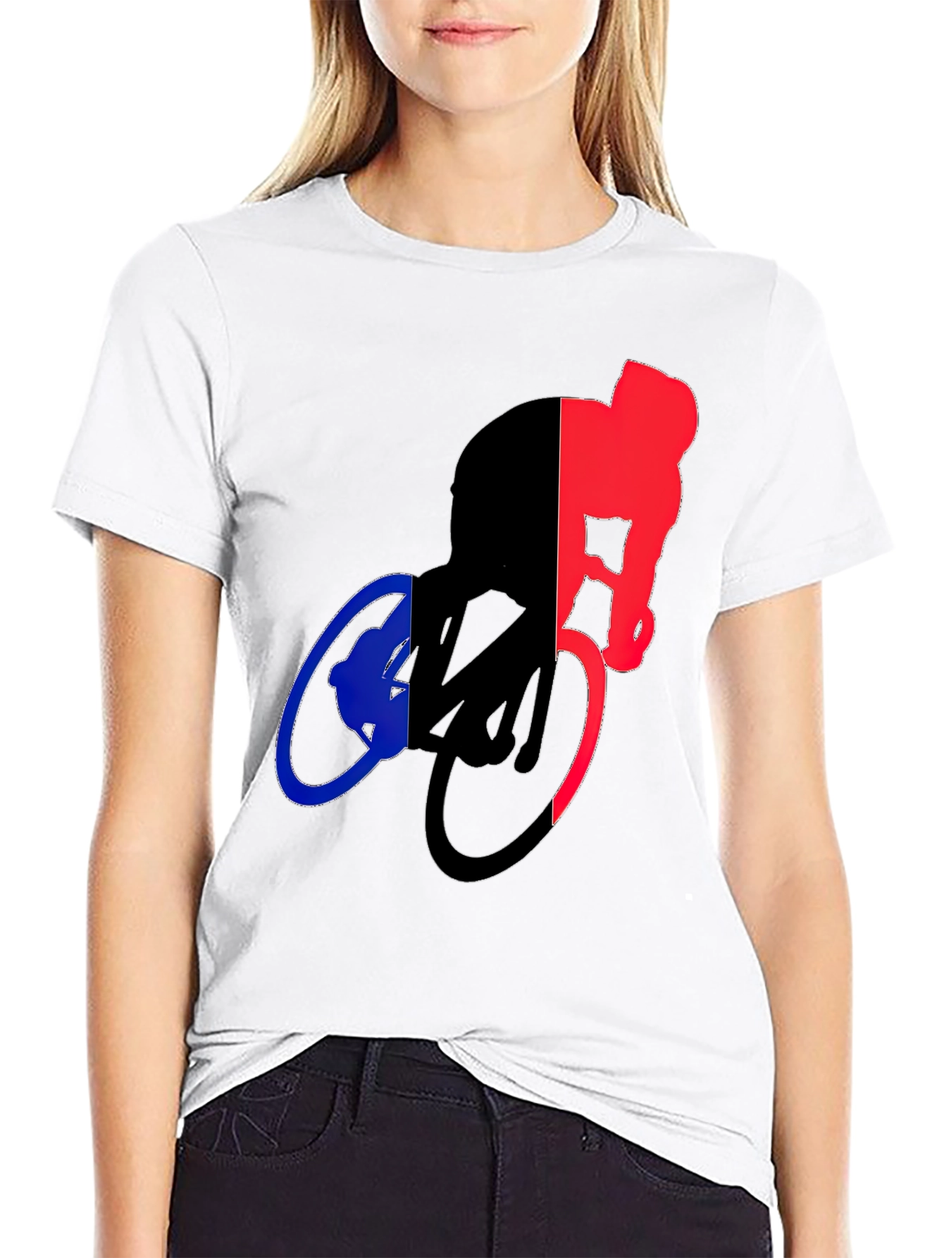 Cycling Silhouette Graphic Tee - Sporty Black T-Shirt