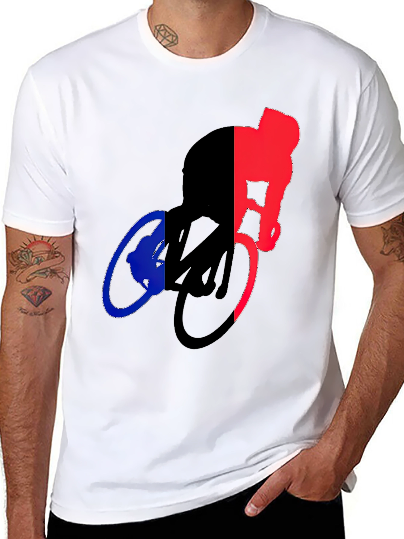 Cycling Silhouette Graphic Tee - Sporty Black T-Shirt