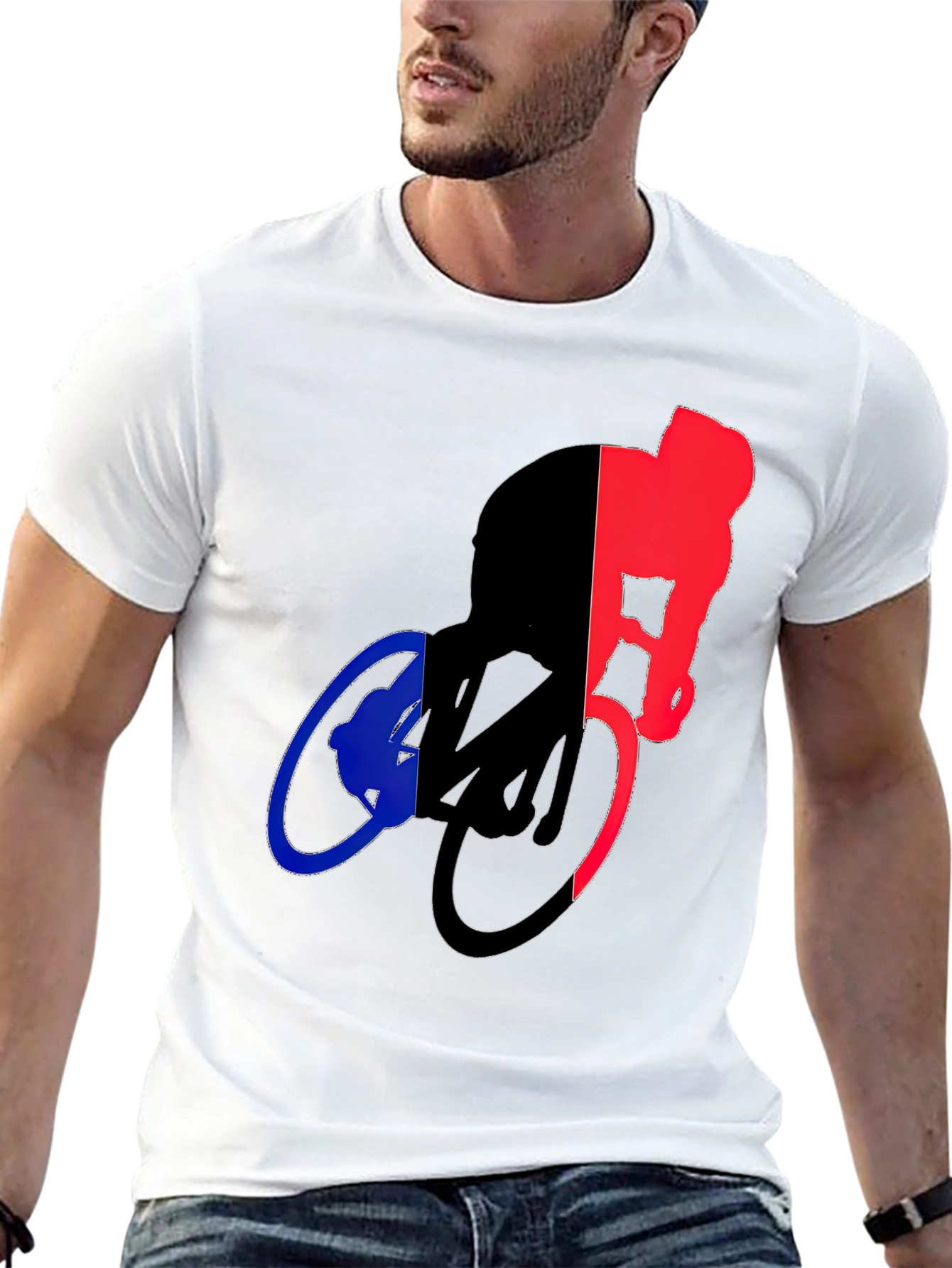 Cycling Silhouette Graphic Tee - Sporty Black T-Shirt