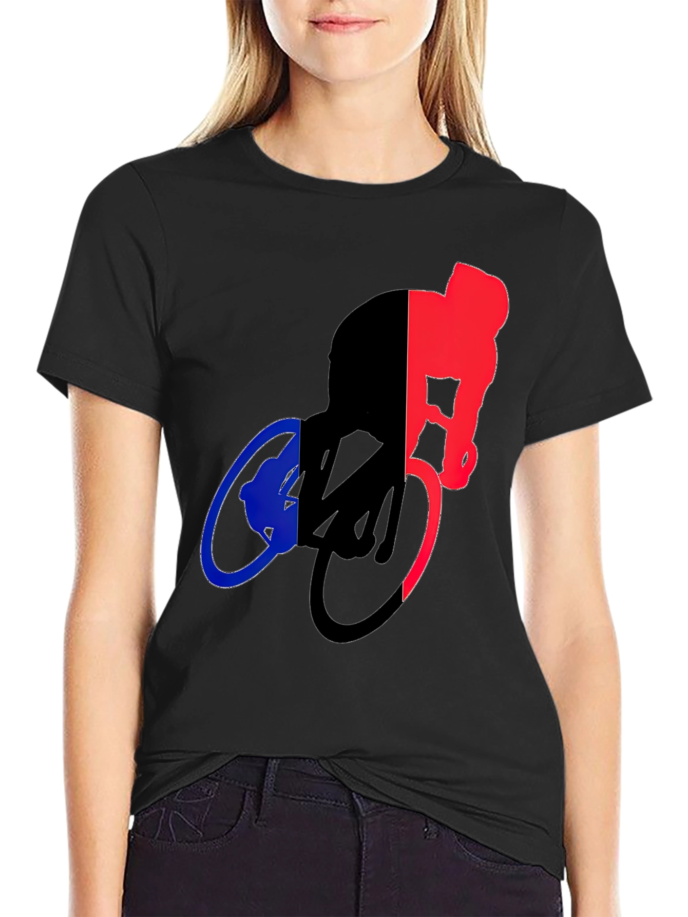 Cycling Silhouette Graphic Tee - Sporty Black T-Shirt
