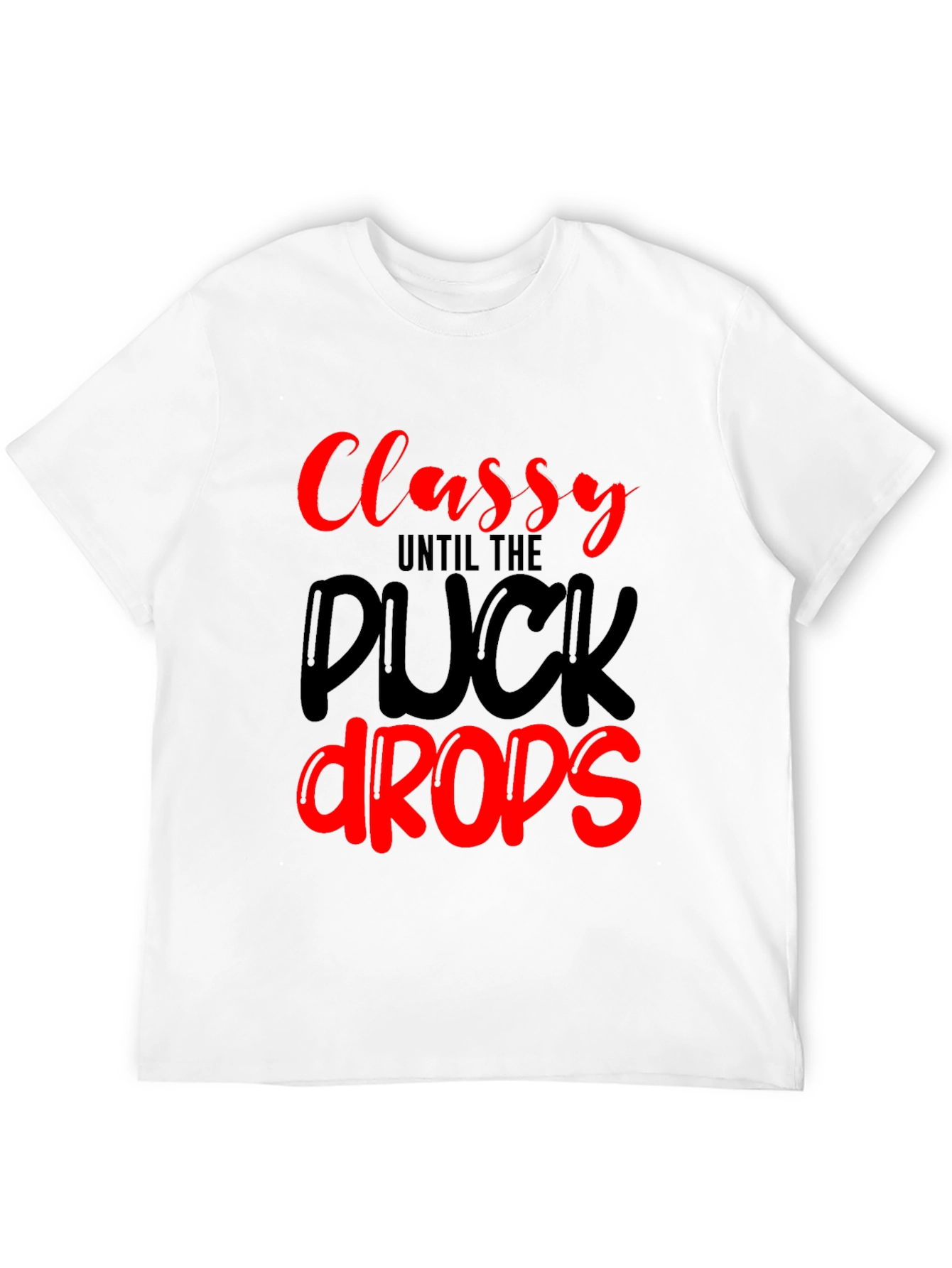 Classy Until The Puck Drops Black Graphic Tee