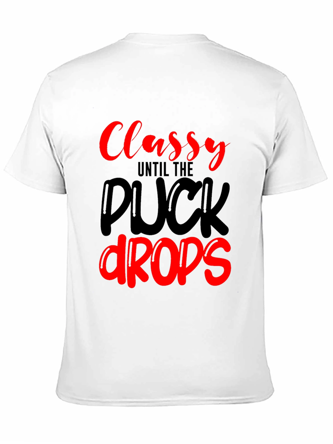 Classy Until The Puck Drops Black Graphic Tee