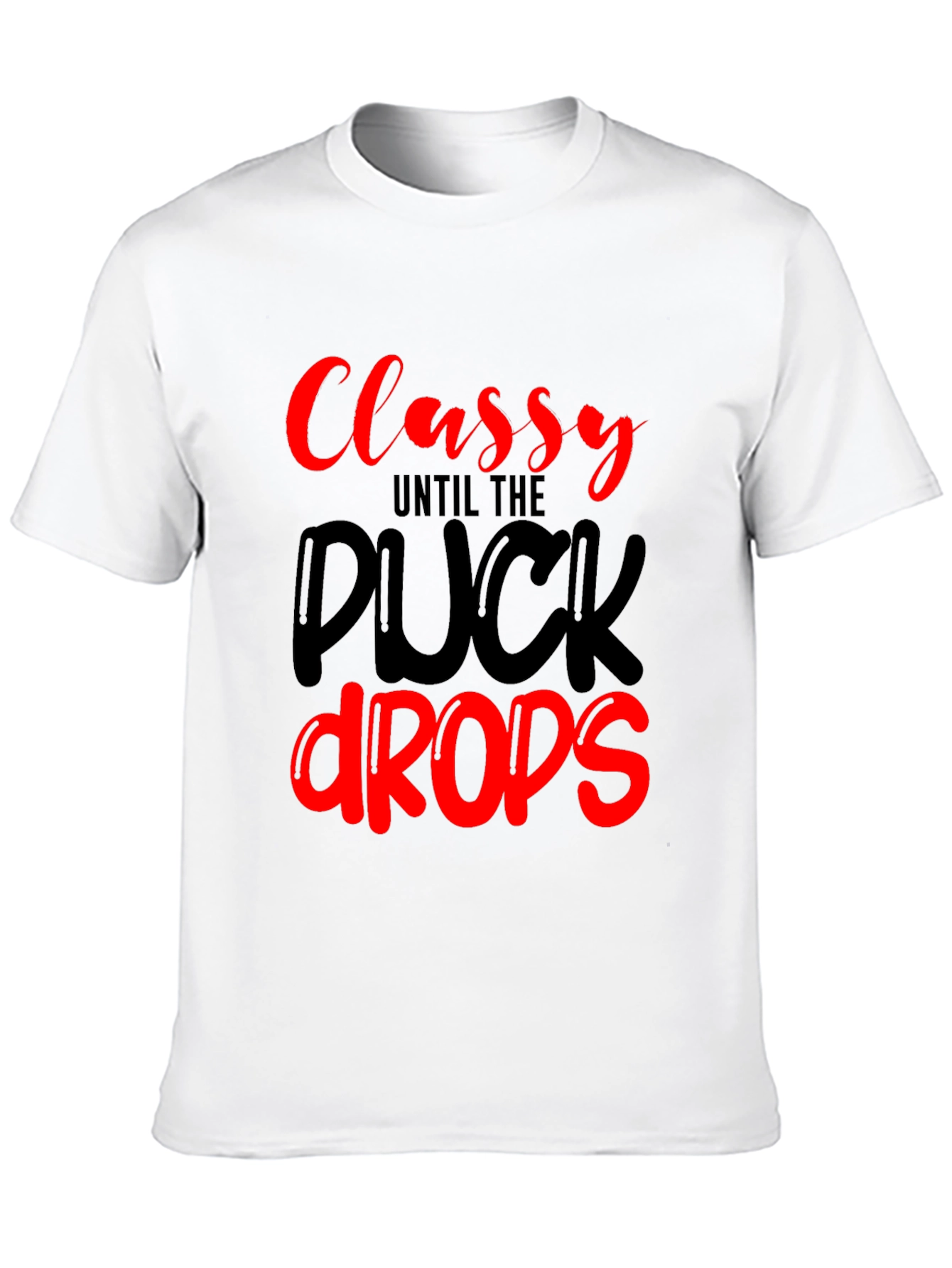 Classy Until The Puck Drops Black Graphic Tee