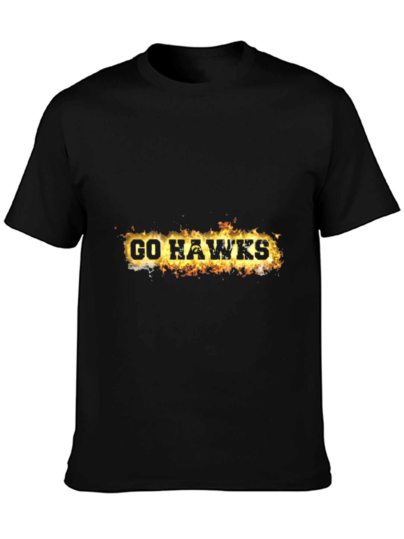 Go Hawks Flaming Text Graphic Tee