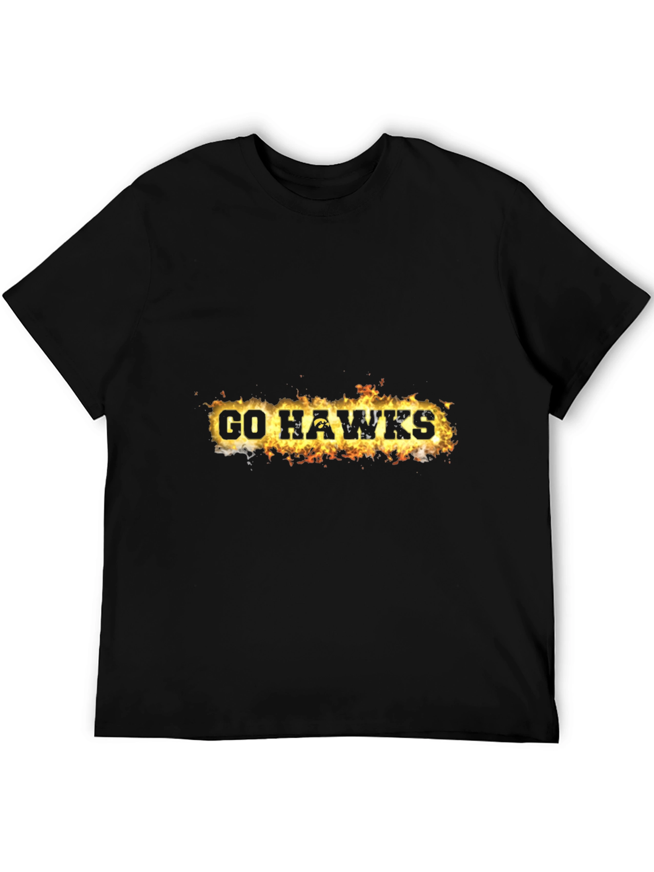 Go Hawks Flaming Text Graphic Tee
