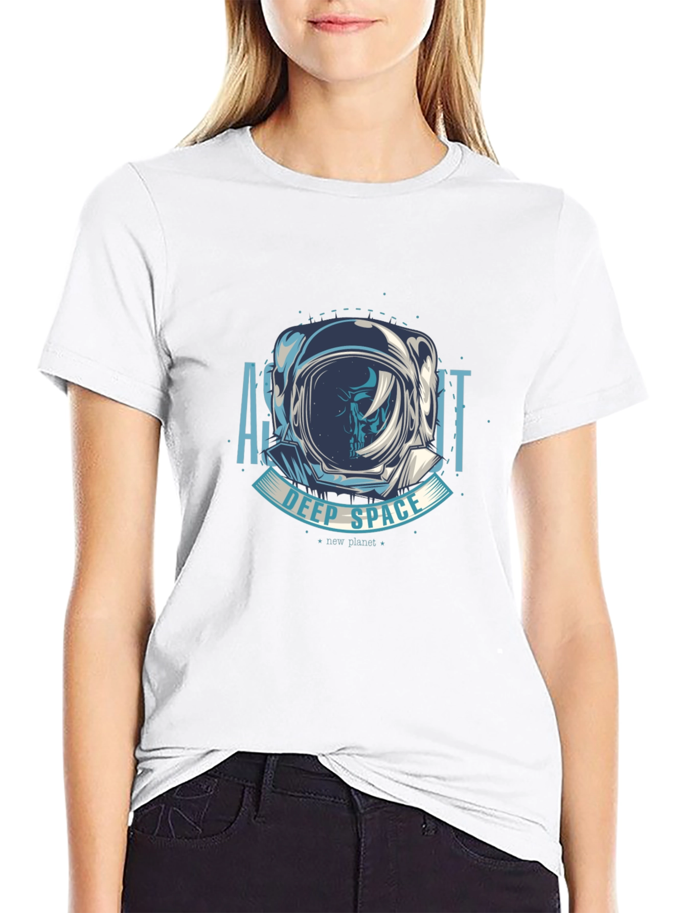 Astronaut Deep Space Graphic T-Shirt - Black