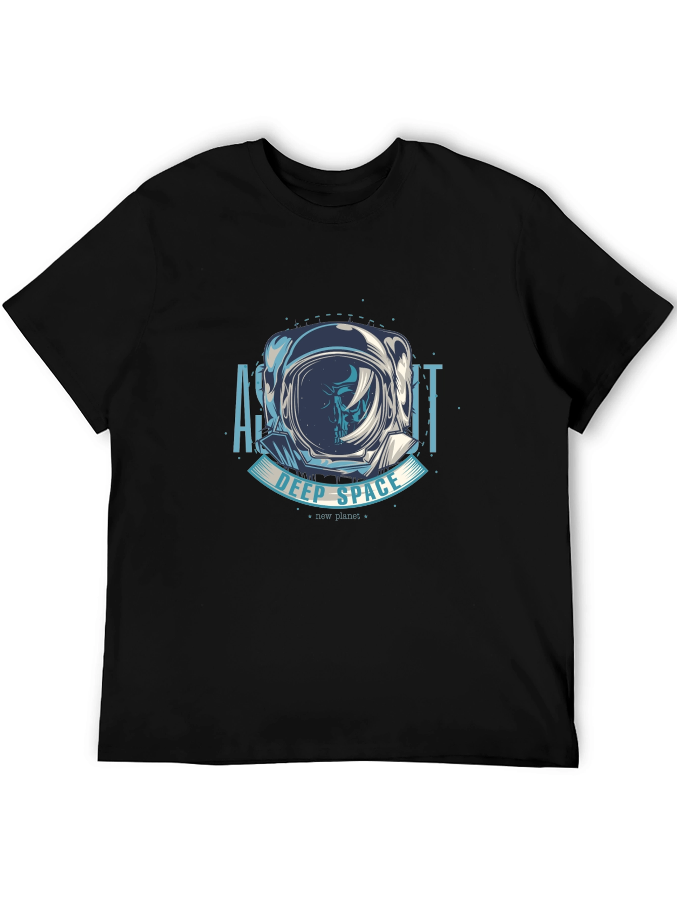 Astronaut Deep Space Graphic T-Shirt - Black