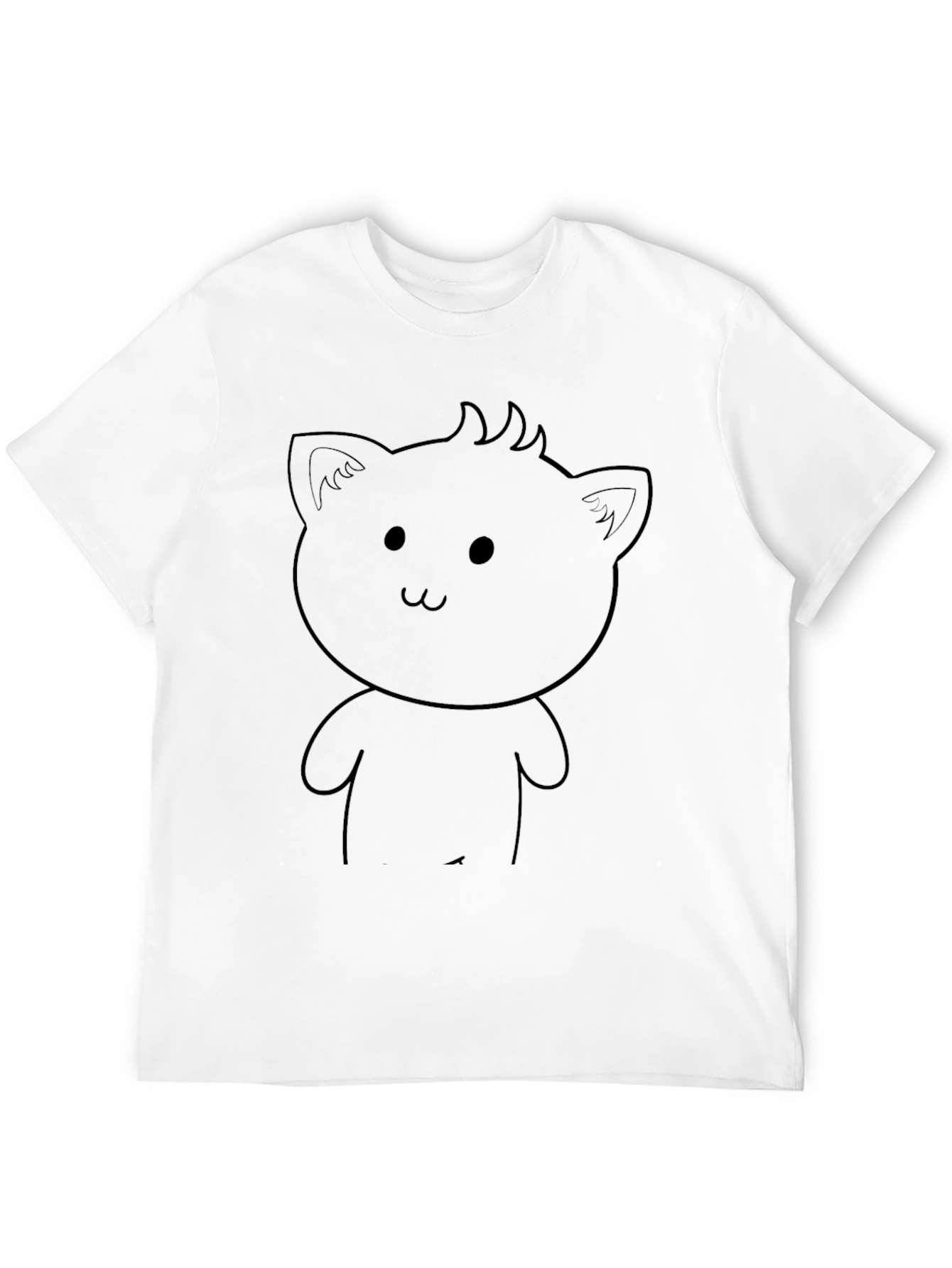 Cute Cat Graphic Black T-Shirt