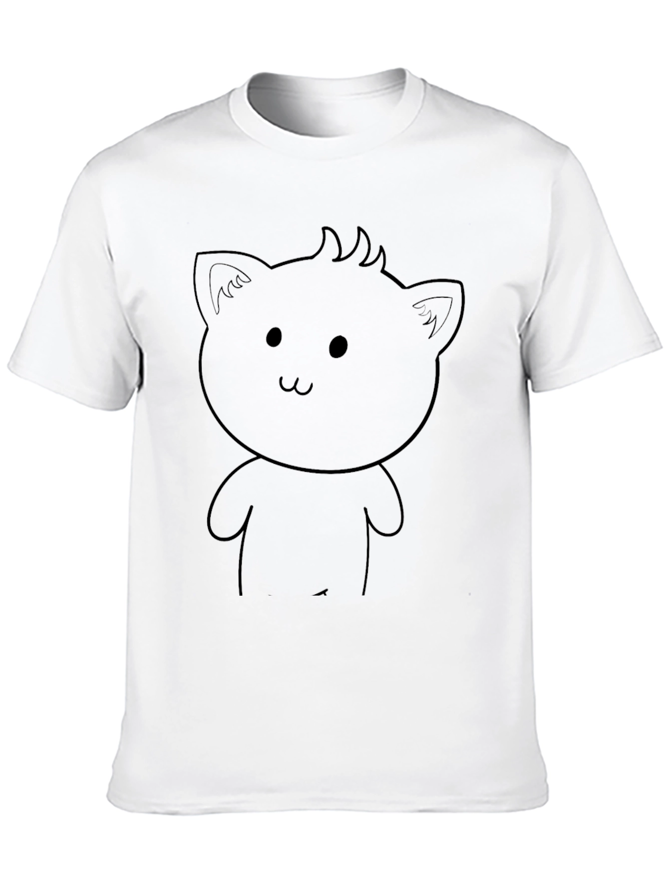 Cute Cat Graphic Black T-Shirt