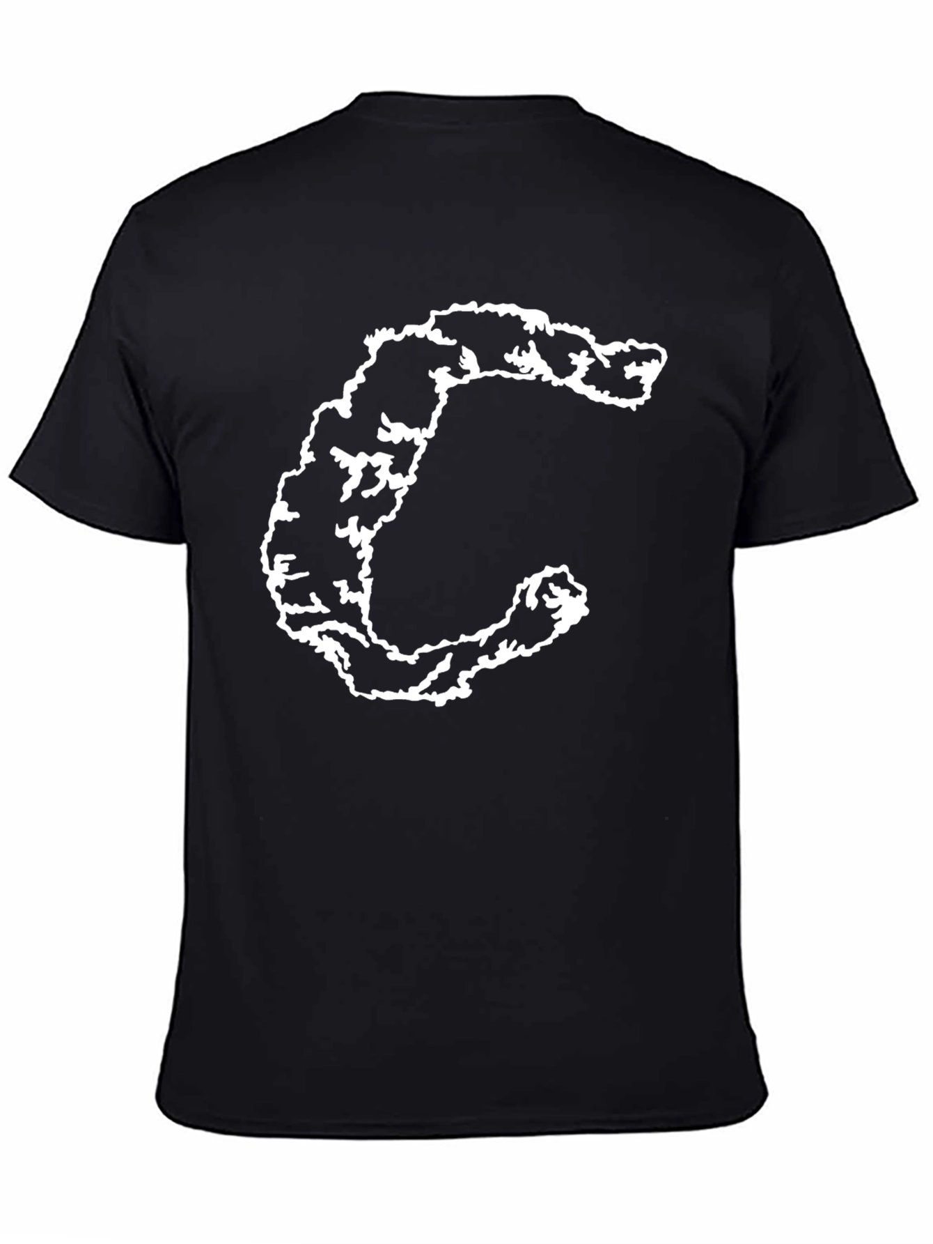 Black T-Shirt with Distressed C Graphic