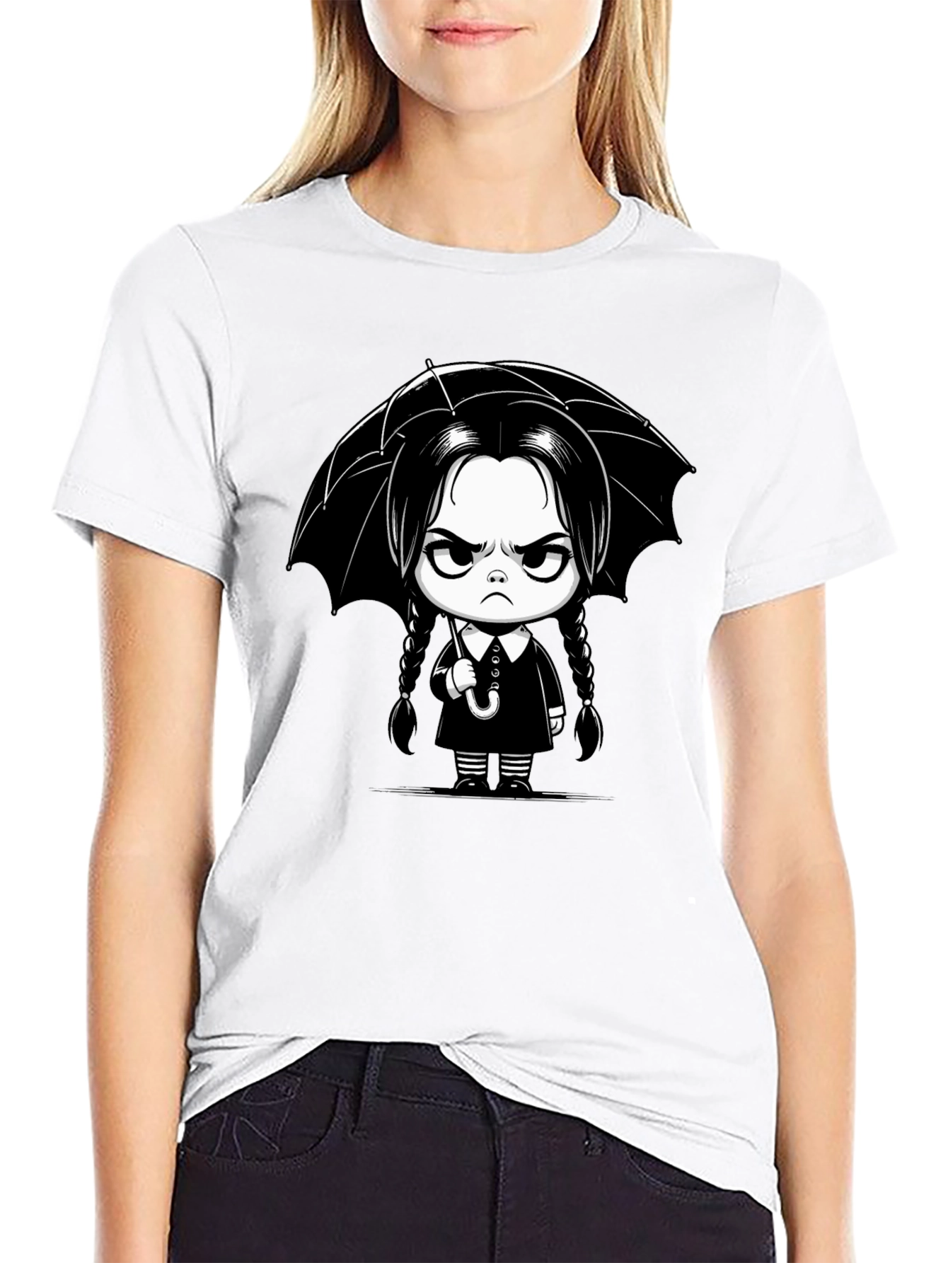 Wednesday Addams Cartoon T-Shirt