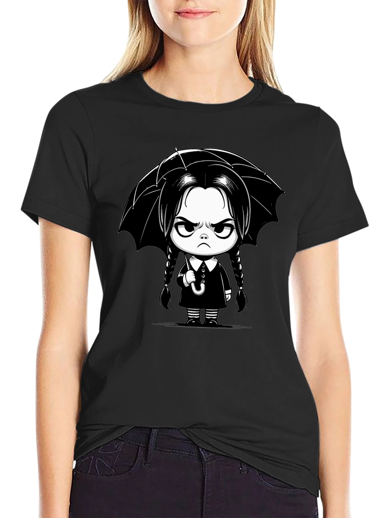Wednesday Addams Cartoon T-Shirt