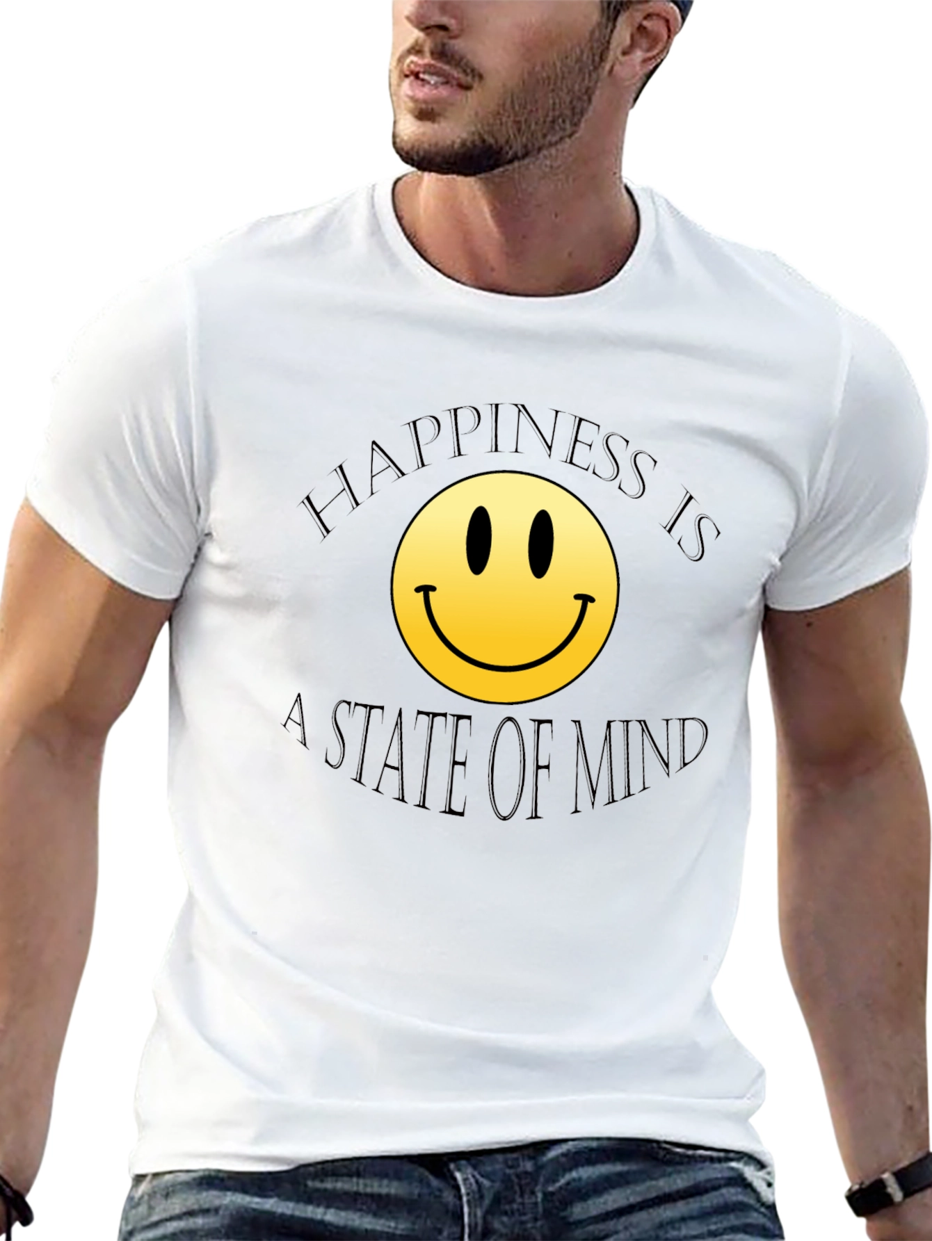 Happiness State of Mind Black T-Shirt