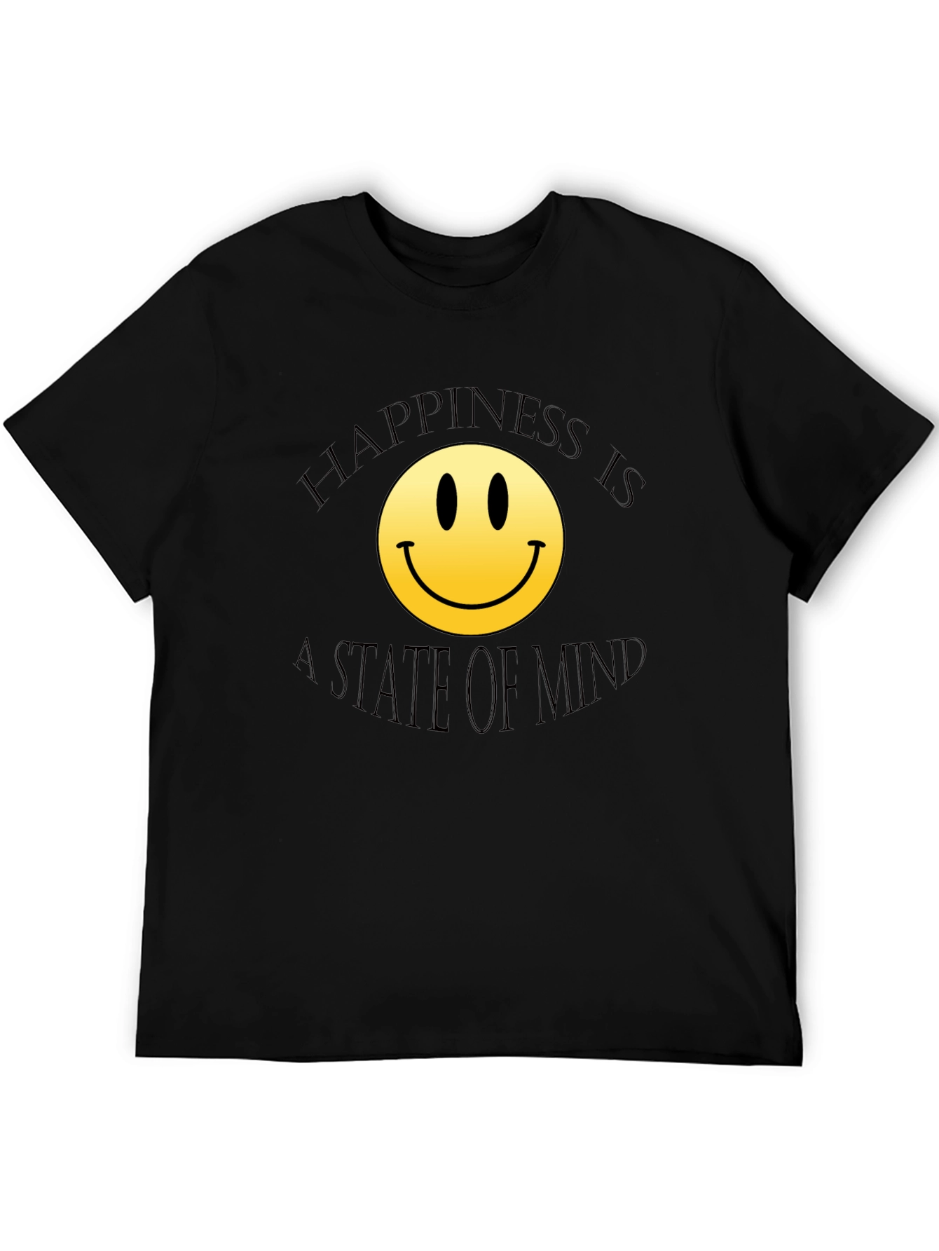 Happiness State of Mind Black T-Shirt