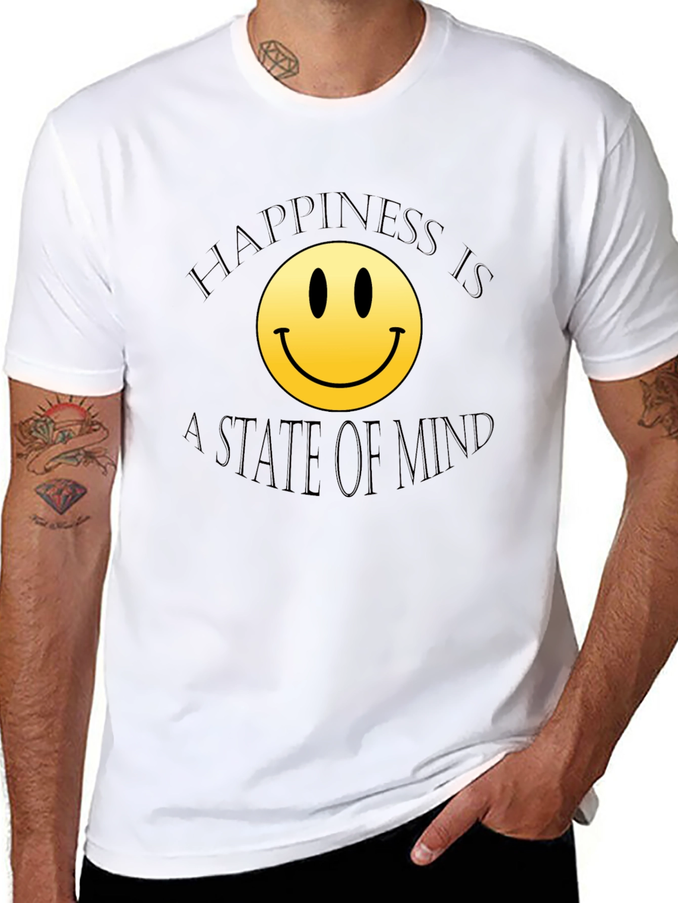 Happiness State of Mind Black T-Shirt