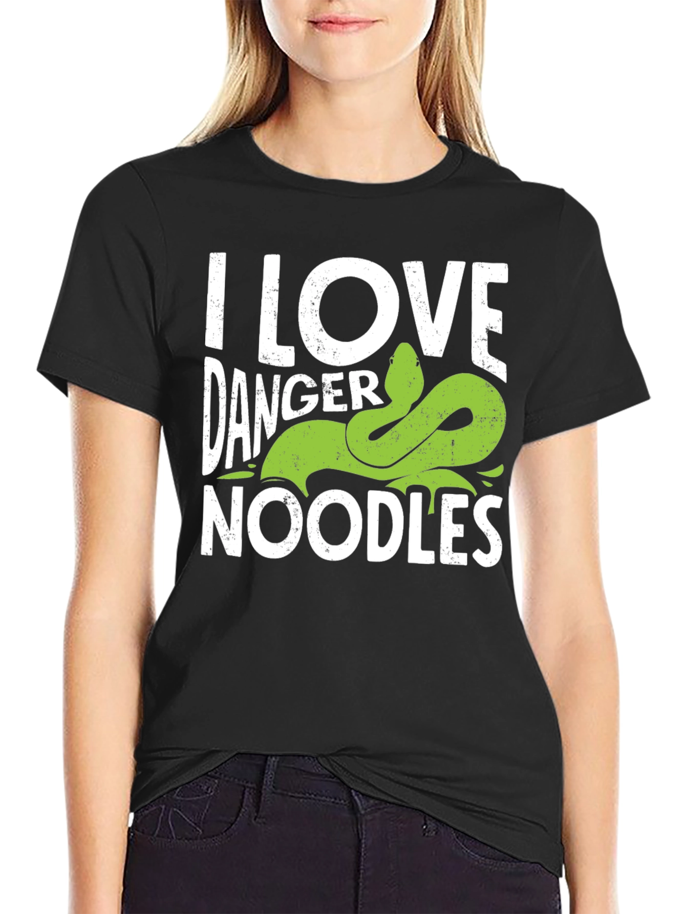 I Love Danger Noodles Snake Graphic T-Shirt