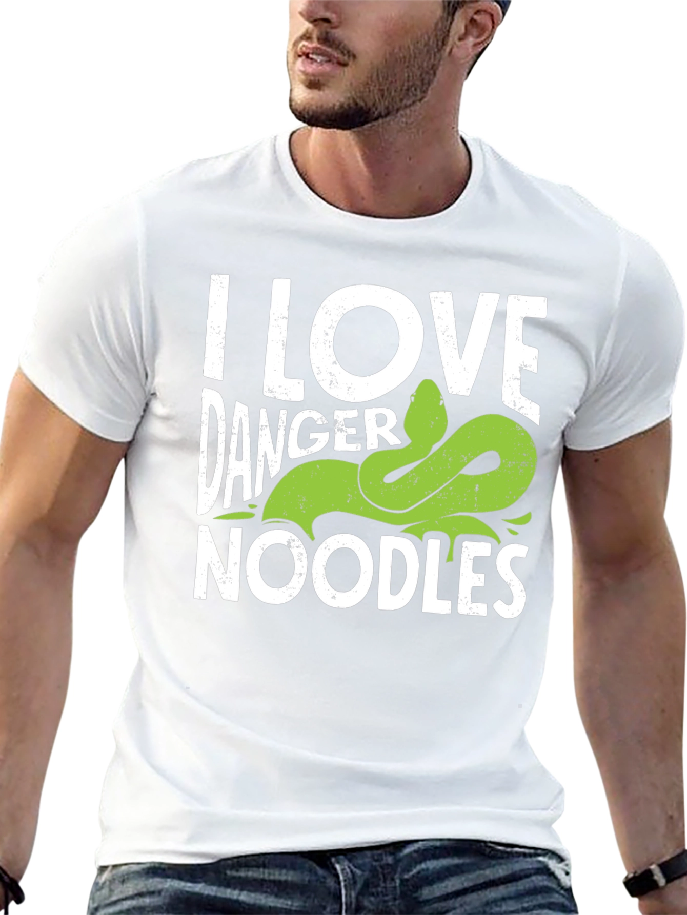 I Love Danger Noodles Snake Graphic T-Shirt