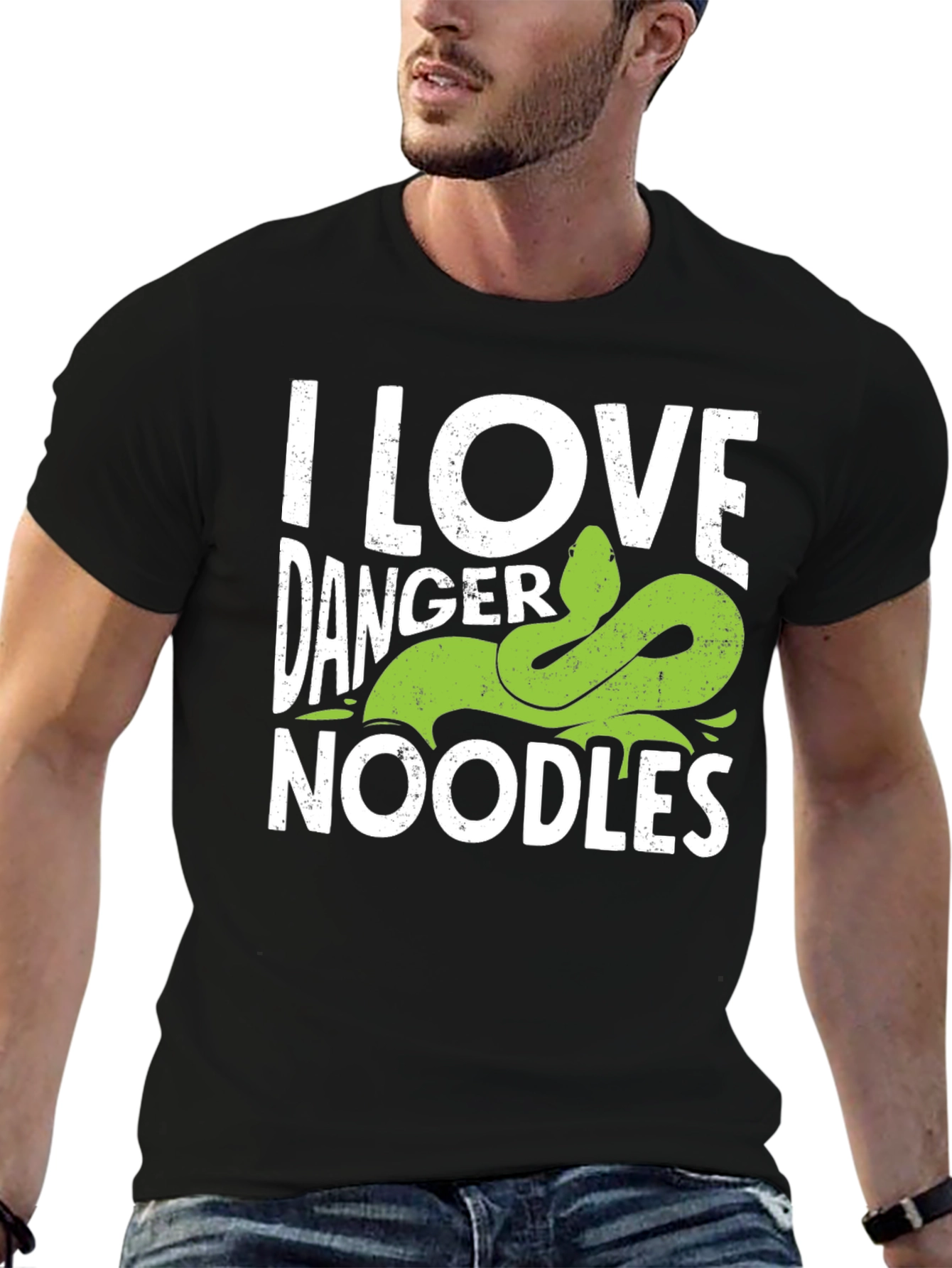 I Love Danger Noodles Snake Graphic T-Shirt