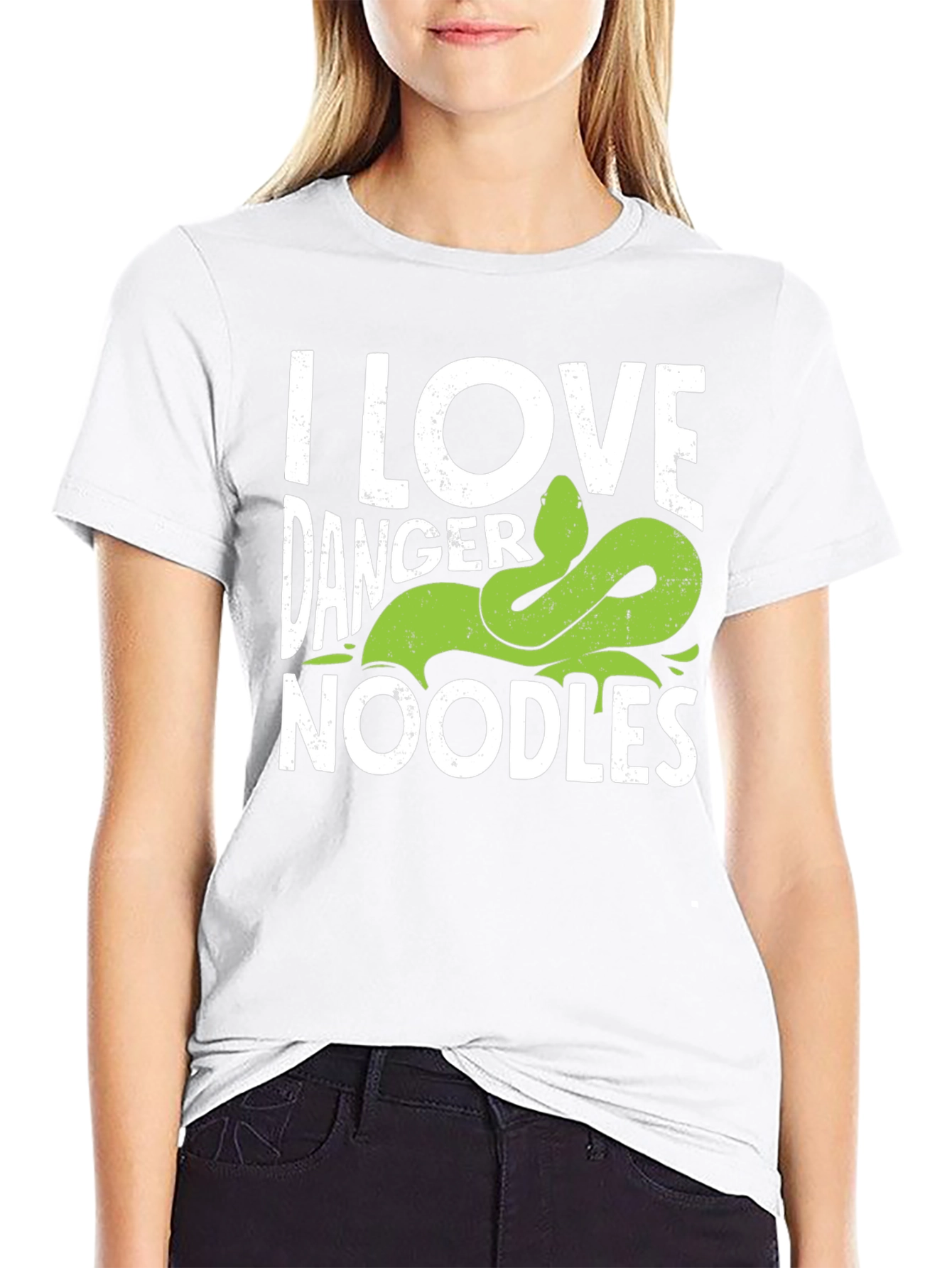 I Love Danger Noodles Snake Graphic T-Shirt