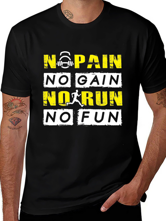 Motivational Workout T-Shirt - No Pain No Gain
