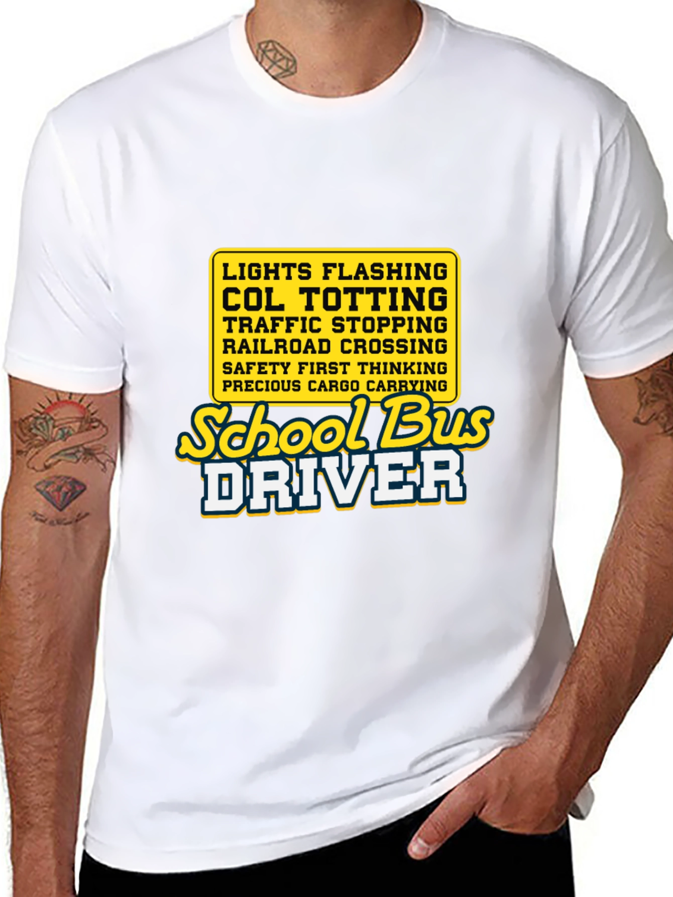 School Bus Driver Tee - Lights Flashing Humor