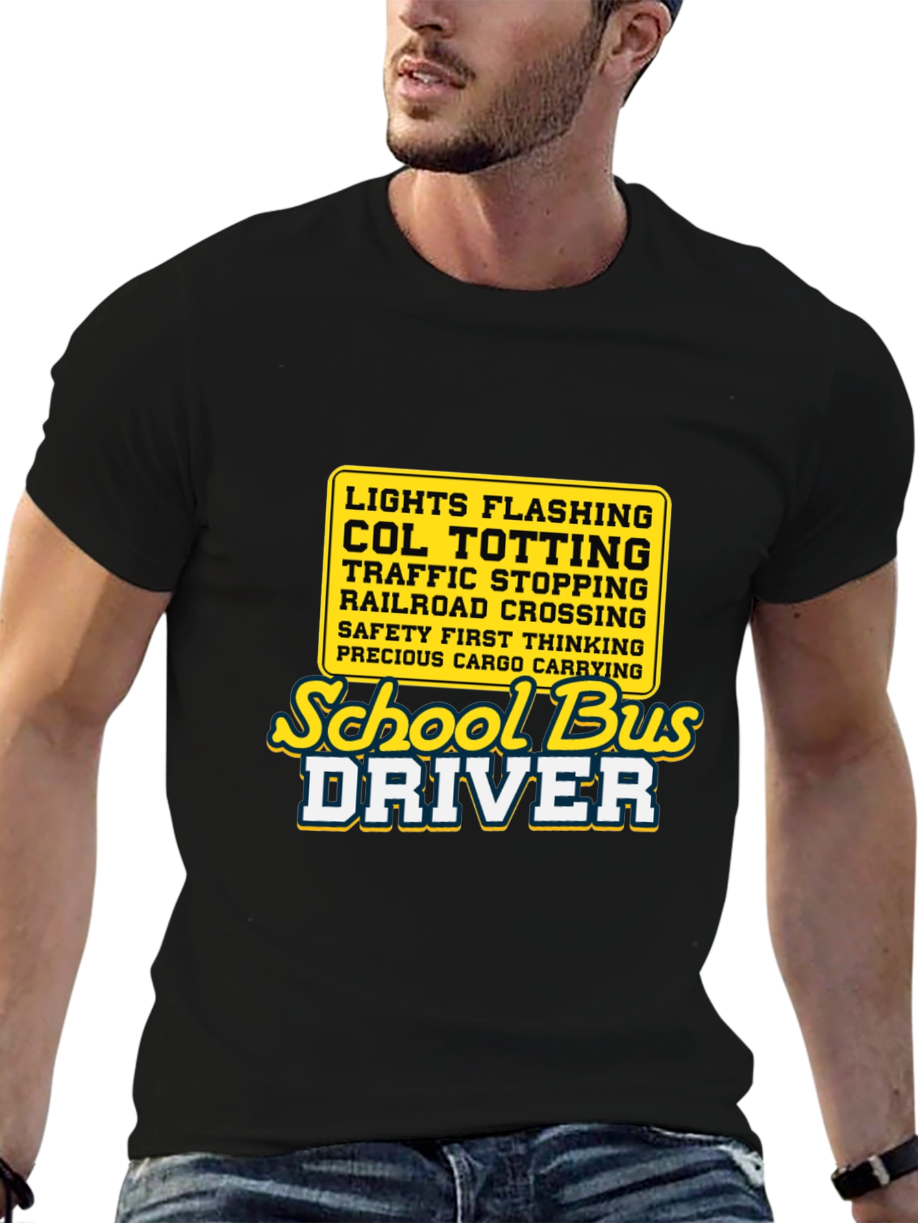 School Bus Driver Tee - Lights Flashing Humor
