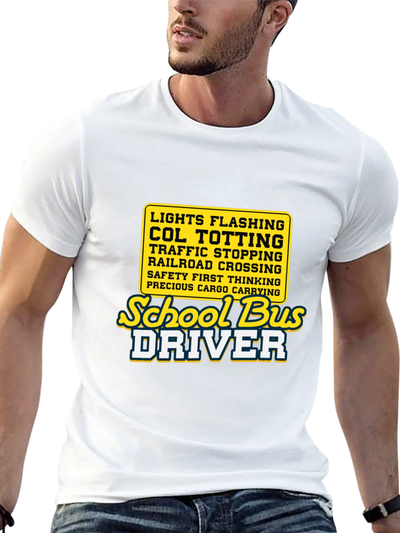 School Bus Driver Tee - Lights Flashing Humor