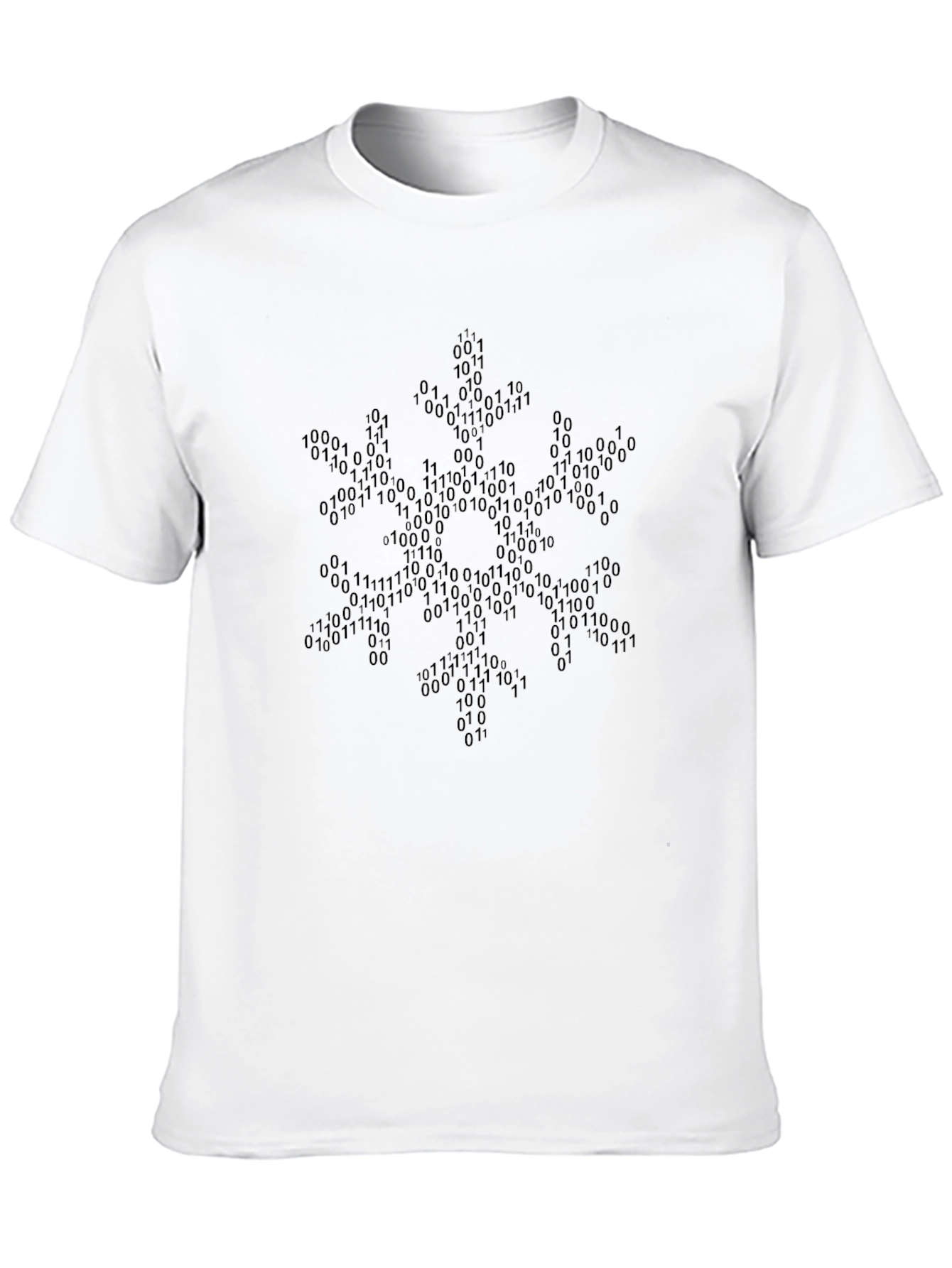 Binary Code Snowflake Graphic Tee - Black