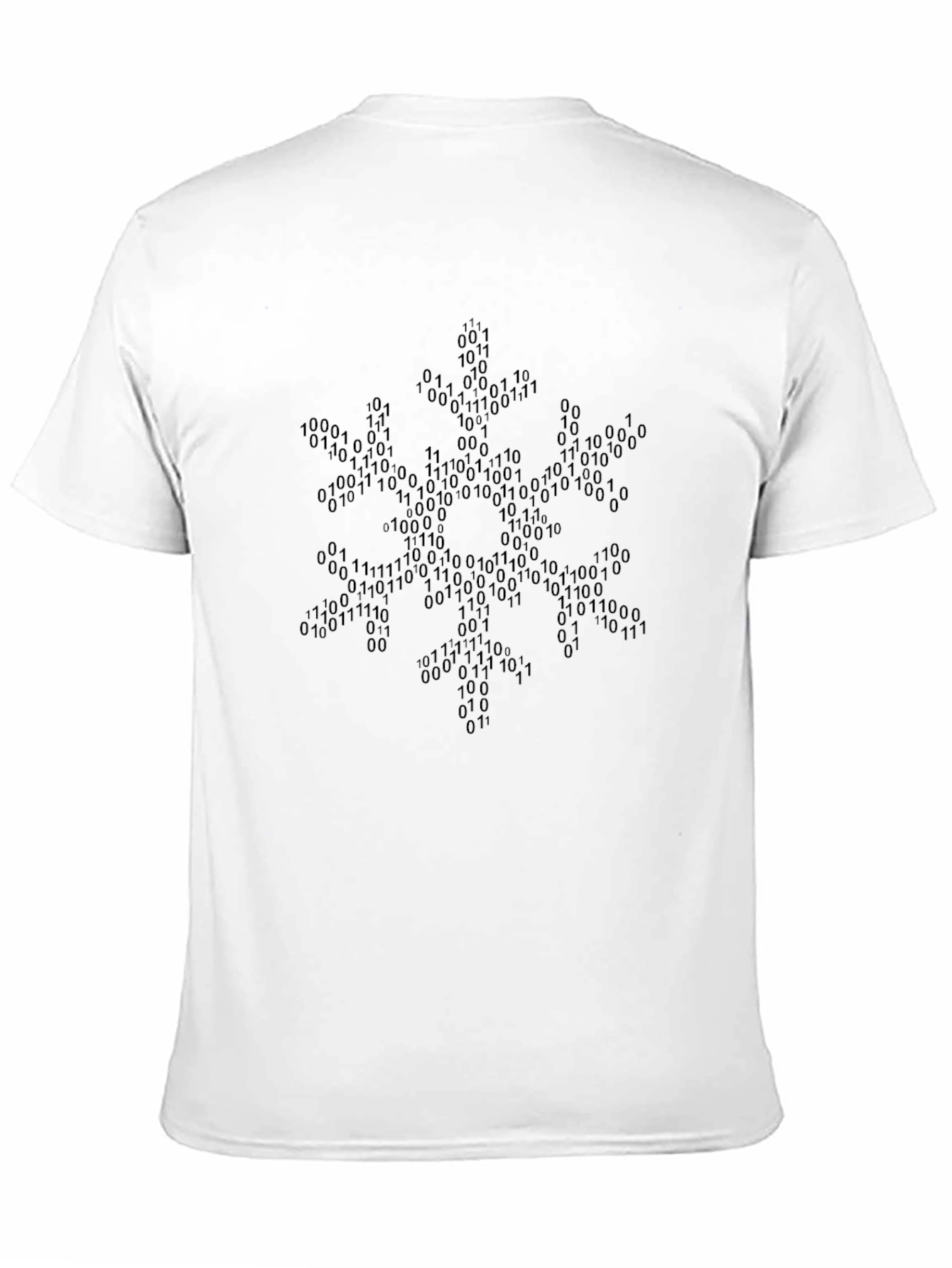 Binary Code Snowflake Graphic Tee - Black
