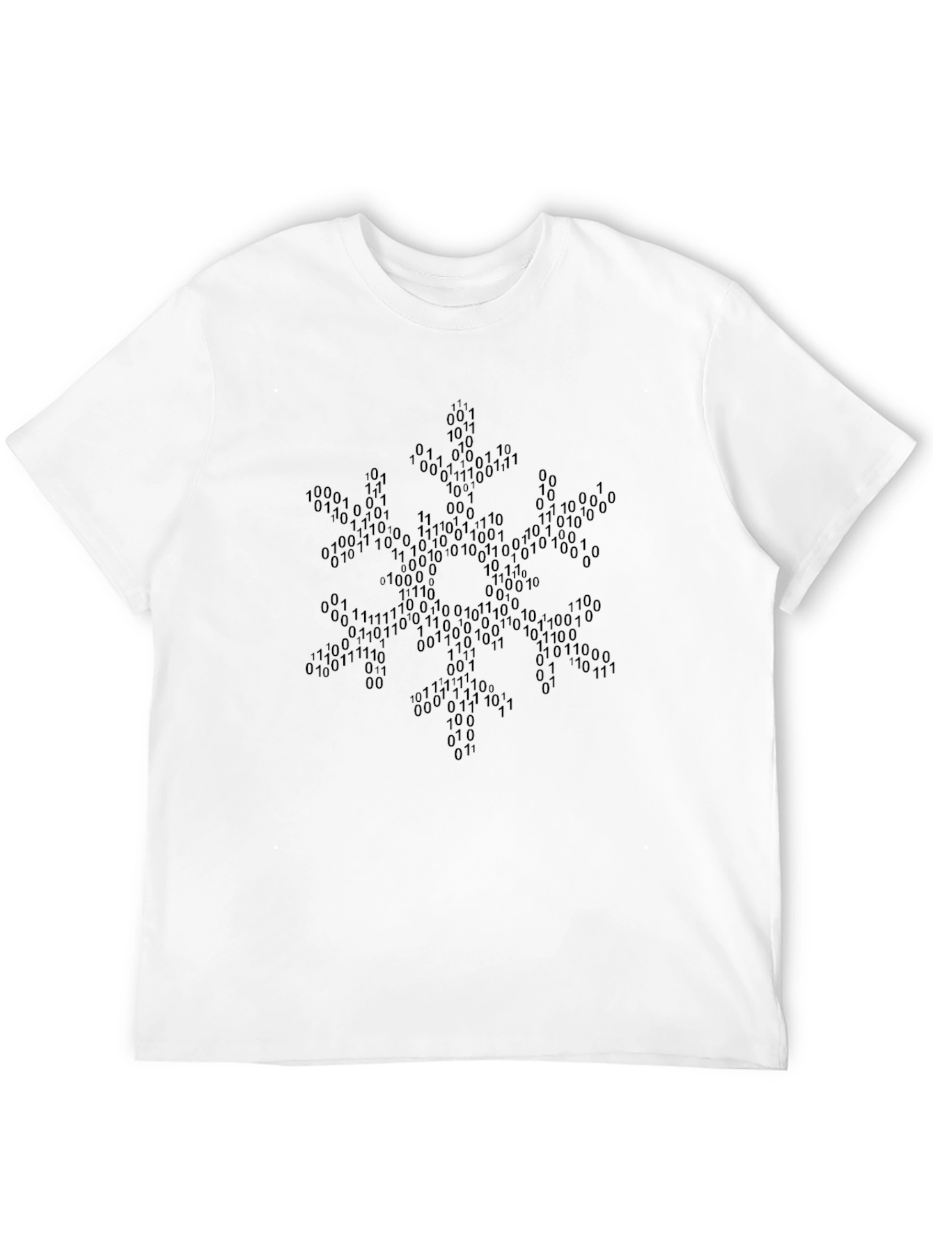 Binary Code Snowflake Graphic Tee - Black