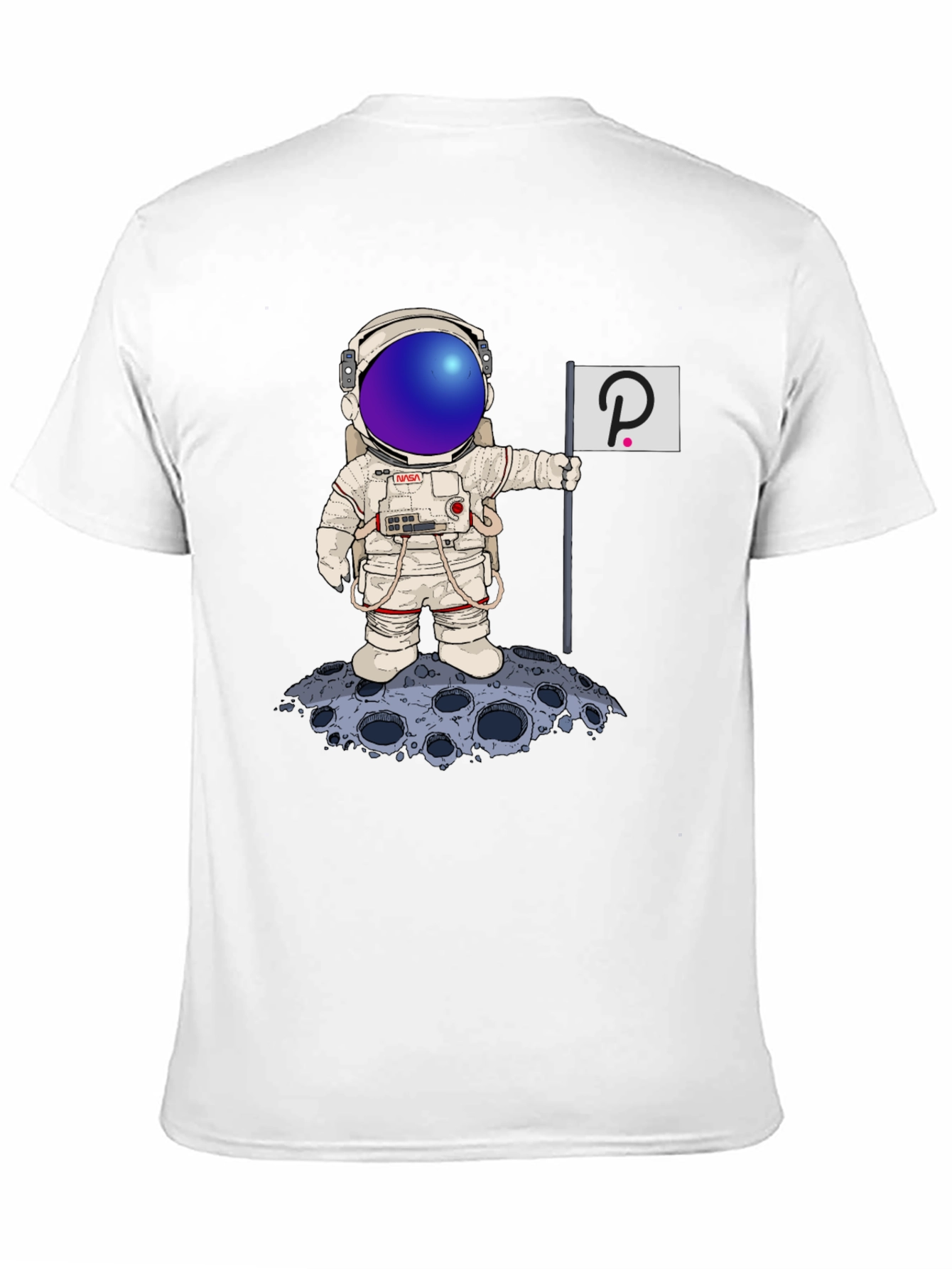Astronaut Polkadot Graphic Tee - Space Crypto Fashion