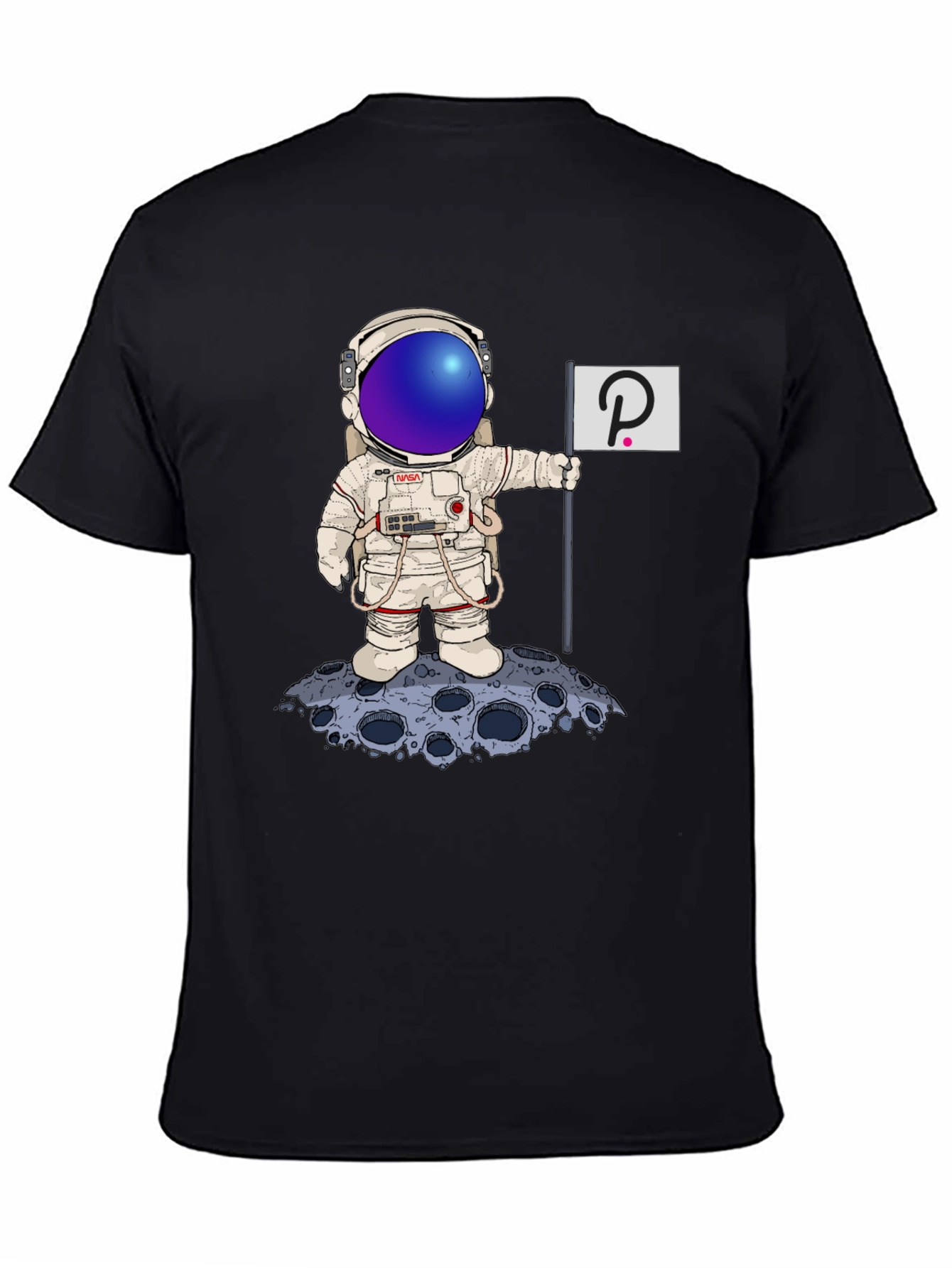 Astronaut Polkadot Graphic Tee - Space Crypto Fashion