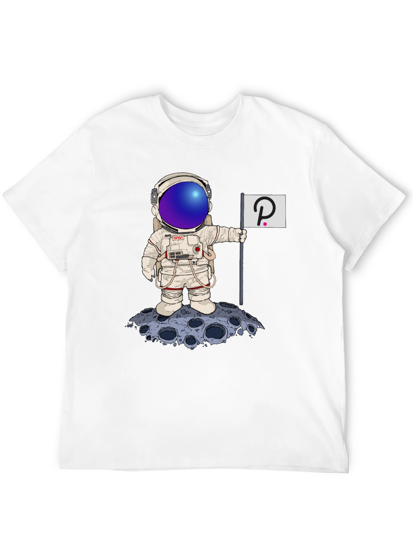 Astronaut Polkadot Graphic Tee - Space Crypto Fashion