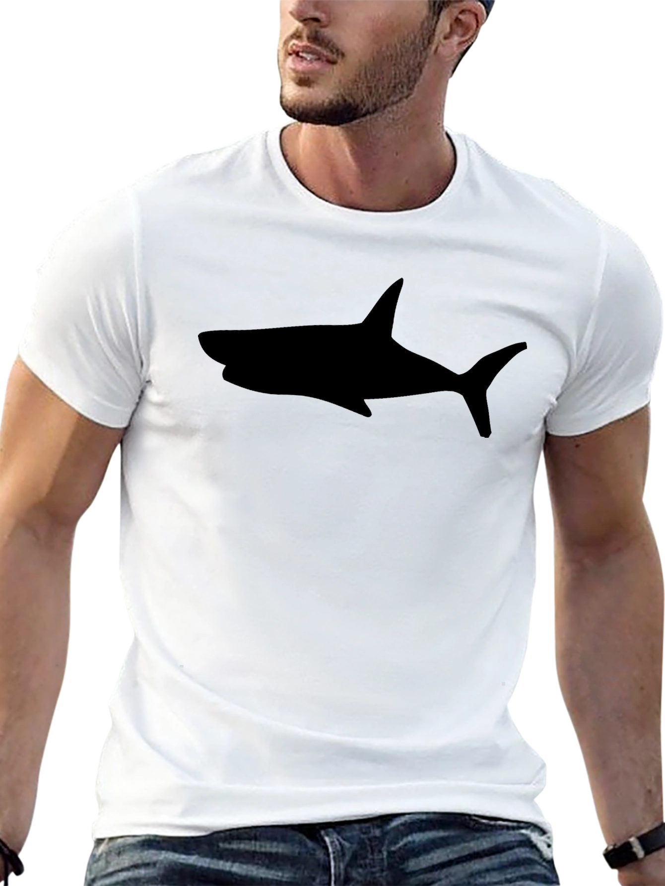 Shark Silhouette Black T-Shirt