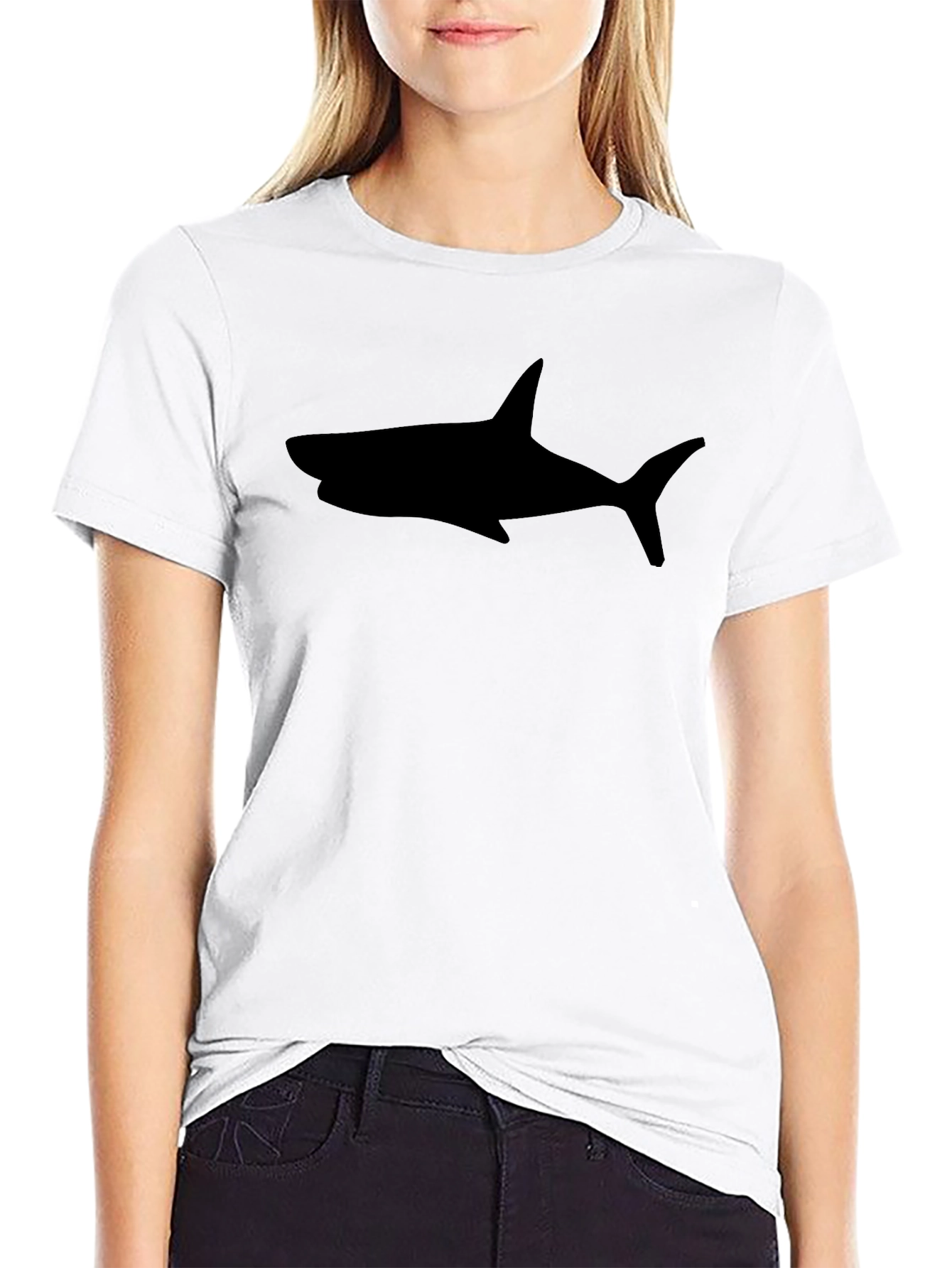 Shark Silhouette Black T-Shirt